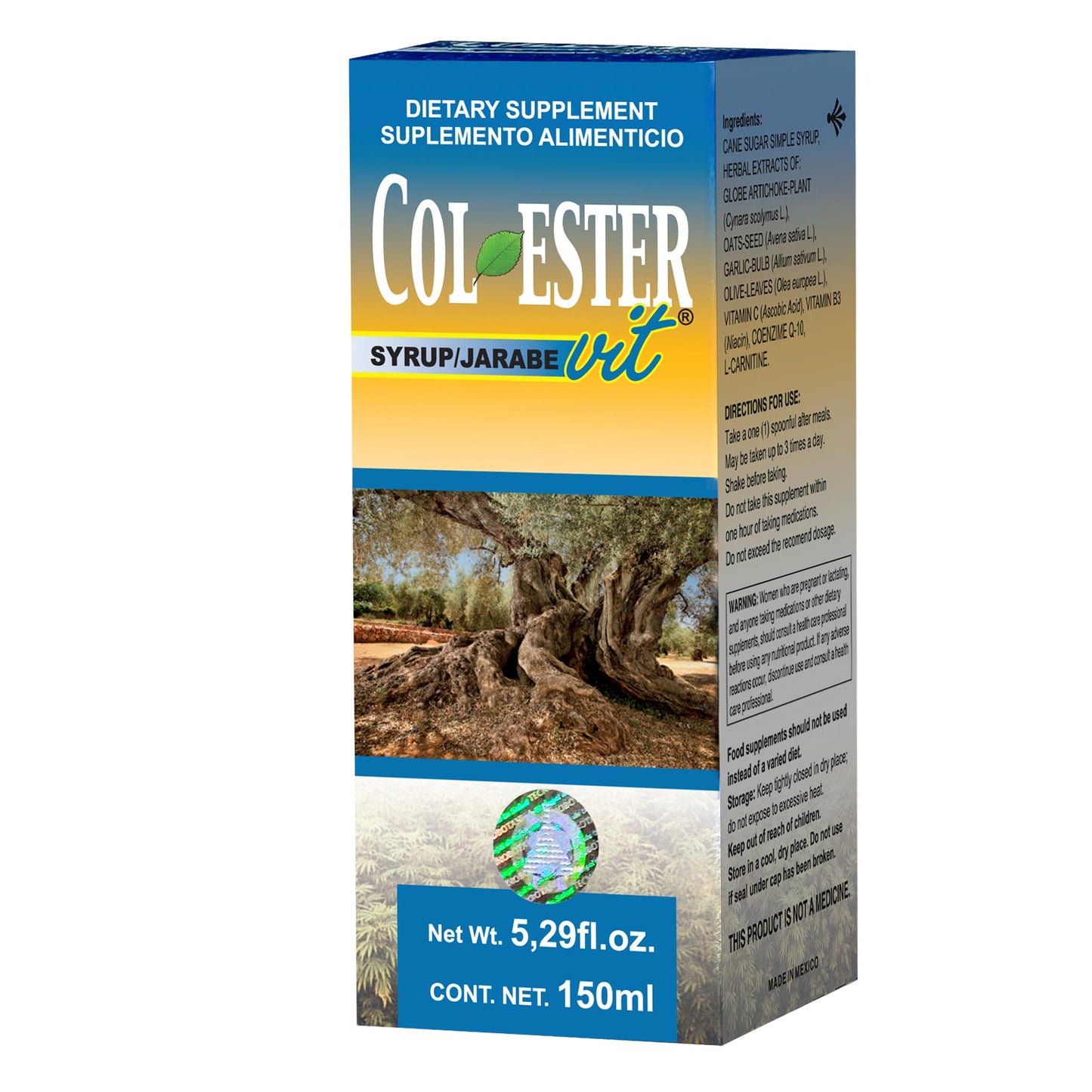 Jarabe COLESTERVIT ® alcachofa y avena caja frasco 150ml