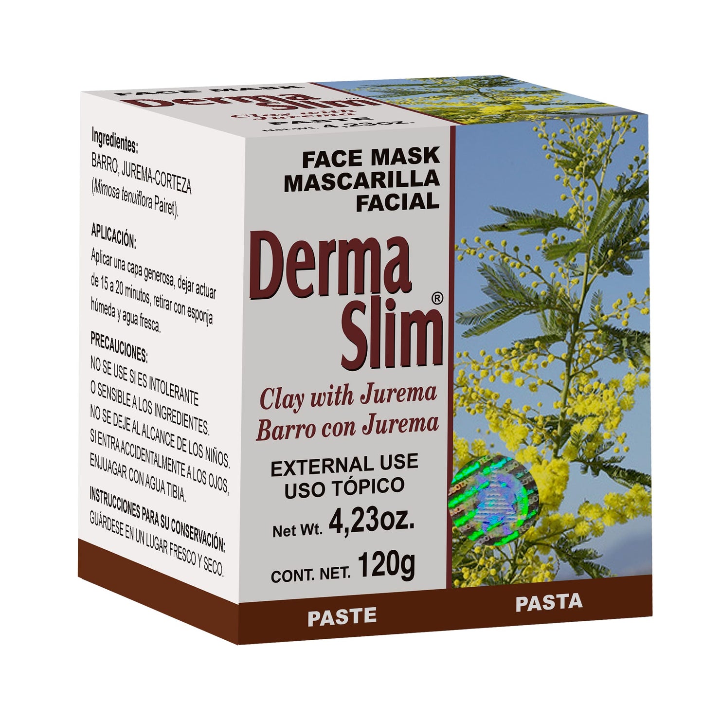 Mascarilla facial DERMASLIM ® barro con tepezcohuite tubo 120g