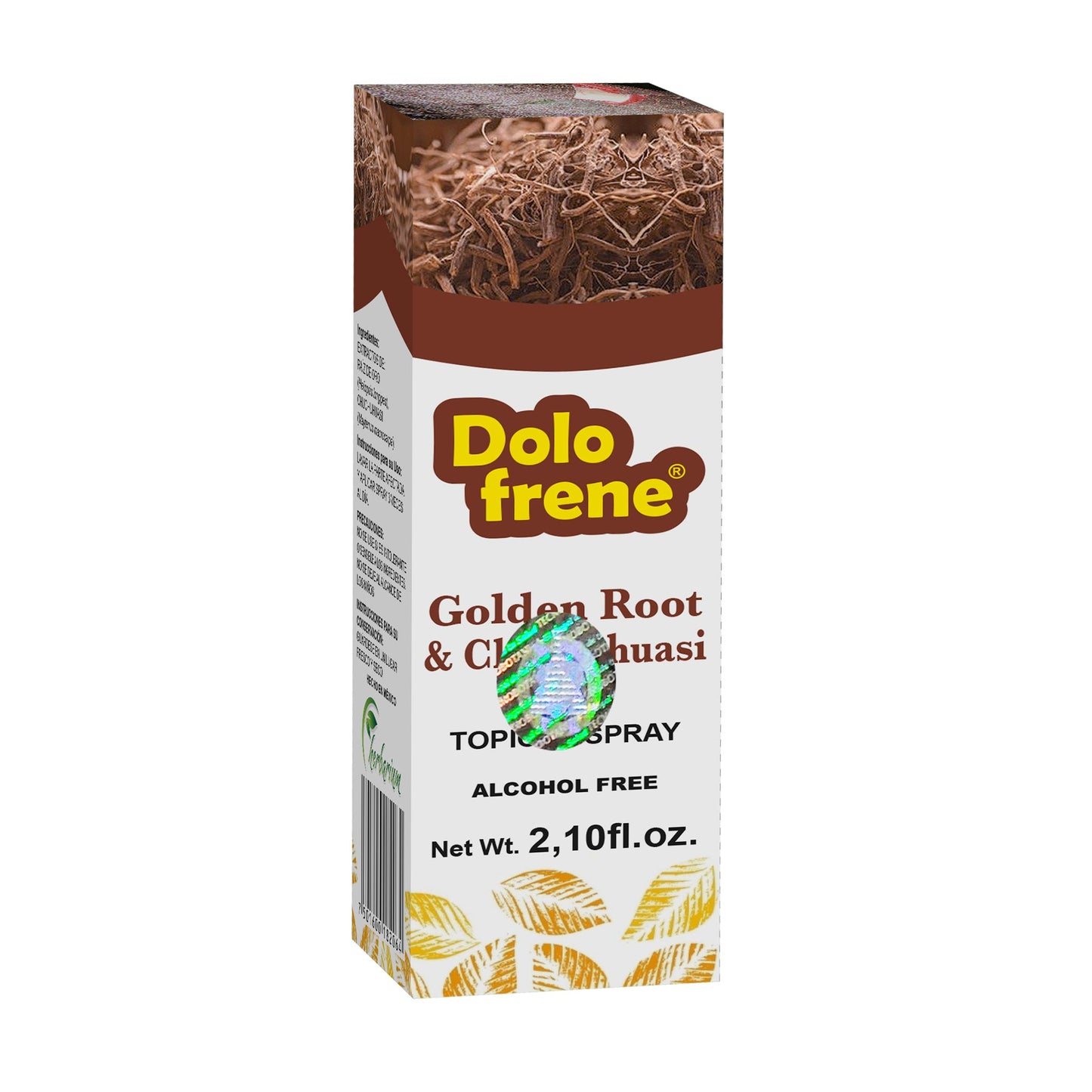 Spray bucal DOLOFRENE ® raíz de oro con chuchuhuasi caja frasco aspersor 60ml