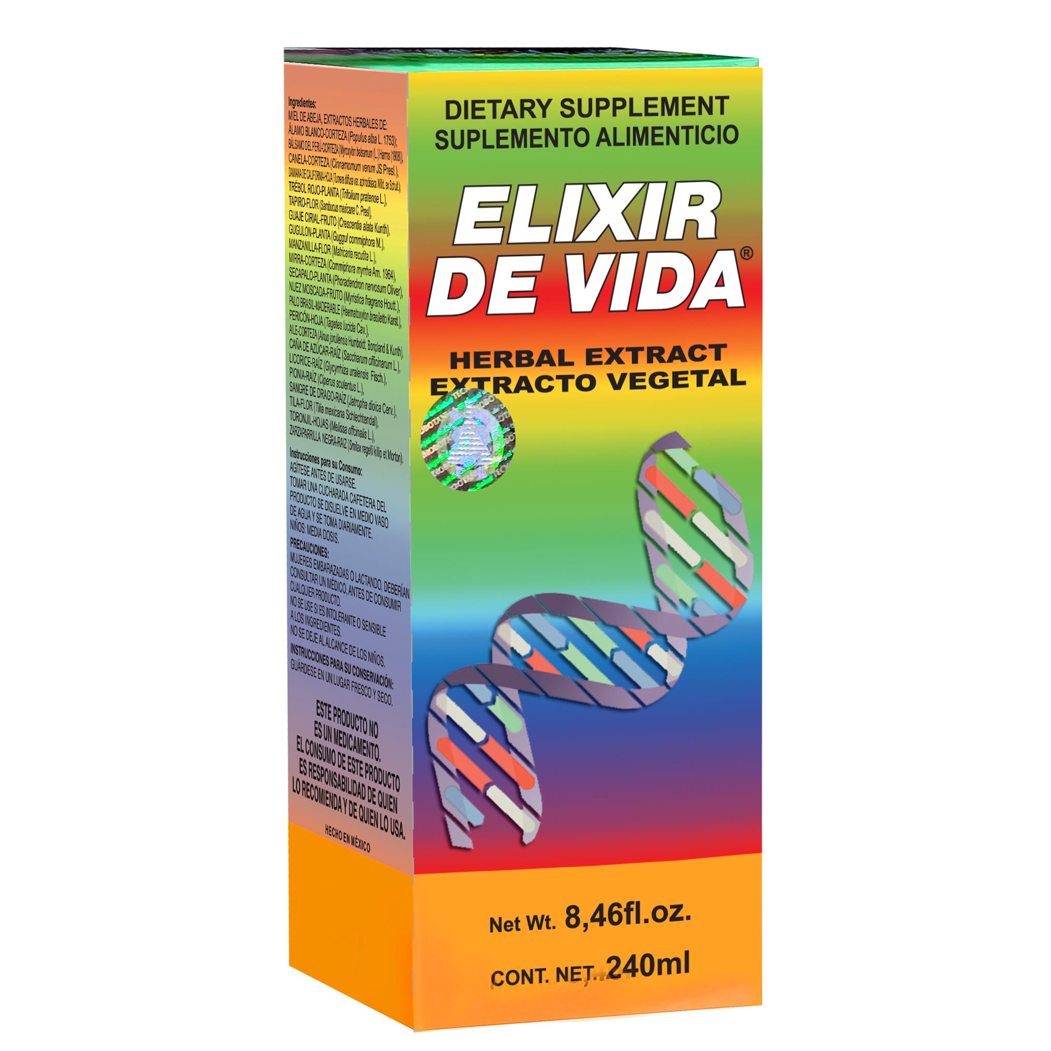 ELIXIR DE VIDA ® extracto vegetal 240ml Herbolaria y Nutrición