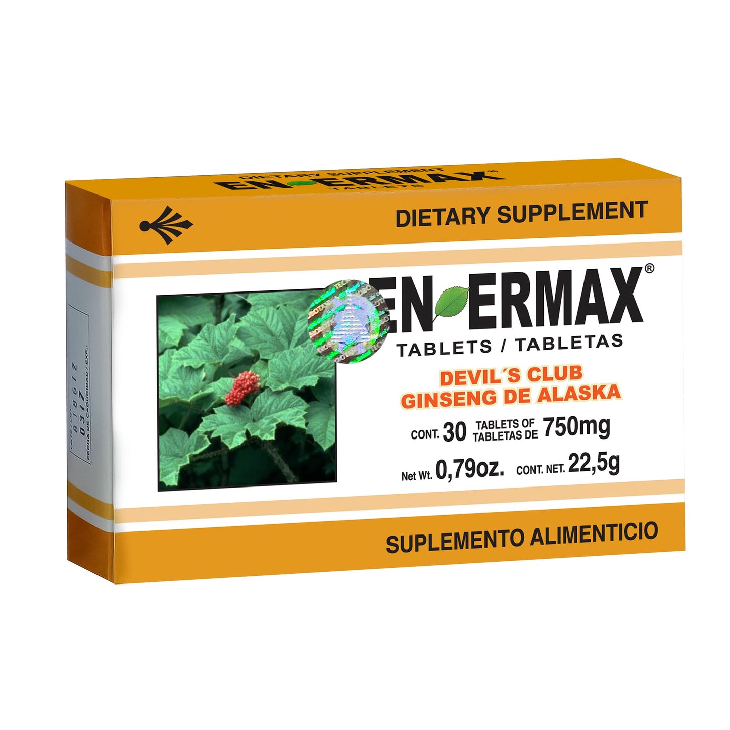 Tabletas ENERMAX ® ginseng de alaska caja blister 30u