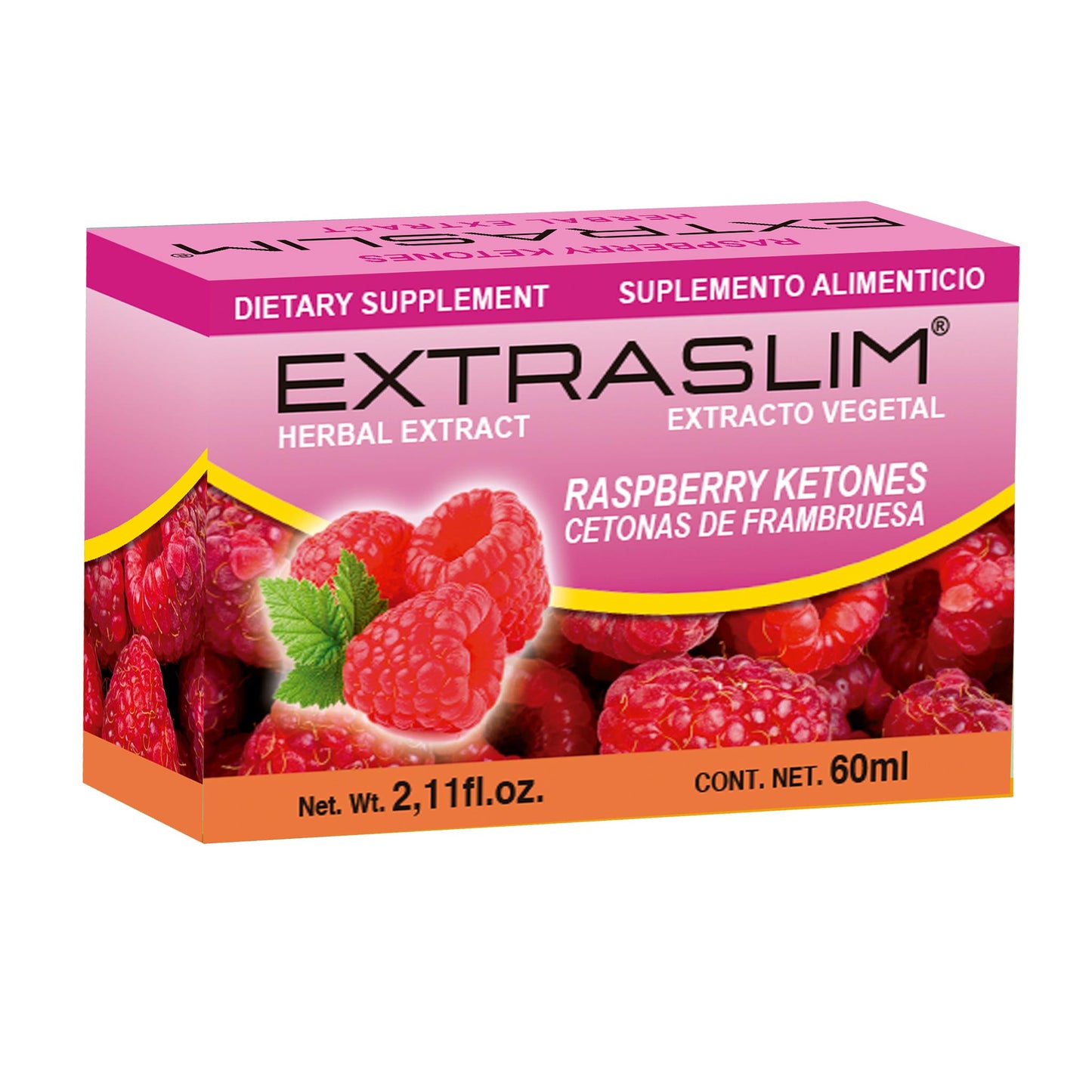 Extracto vegetal EXTRASLIM ® cetonas de frambuesa caja frasco gotero 60ml