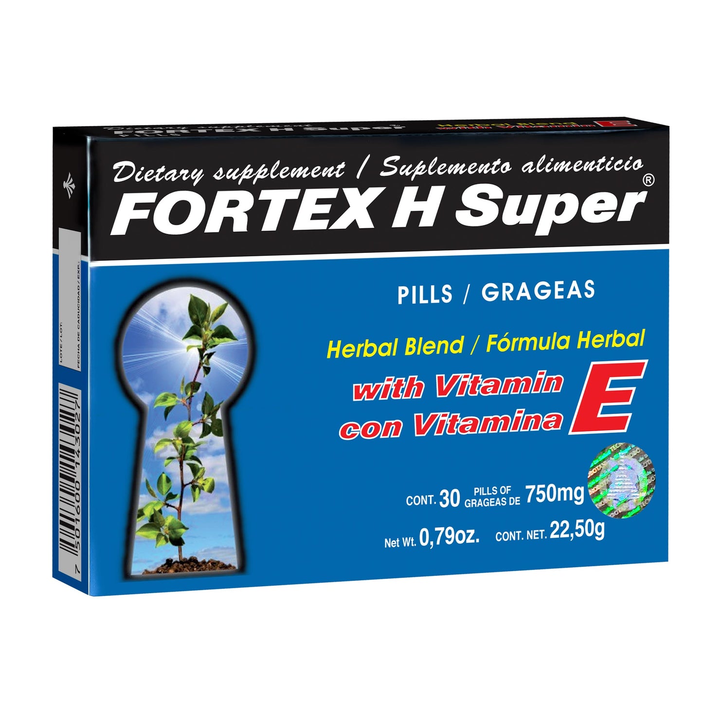 Grageas FORTEX H SUPER ® damiana de california, zarzaparrilla y vitamina E caja blister 30