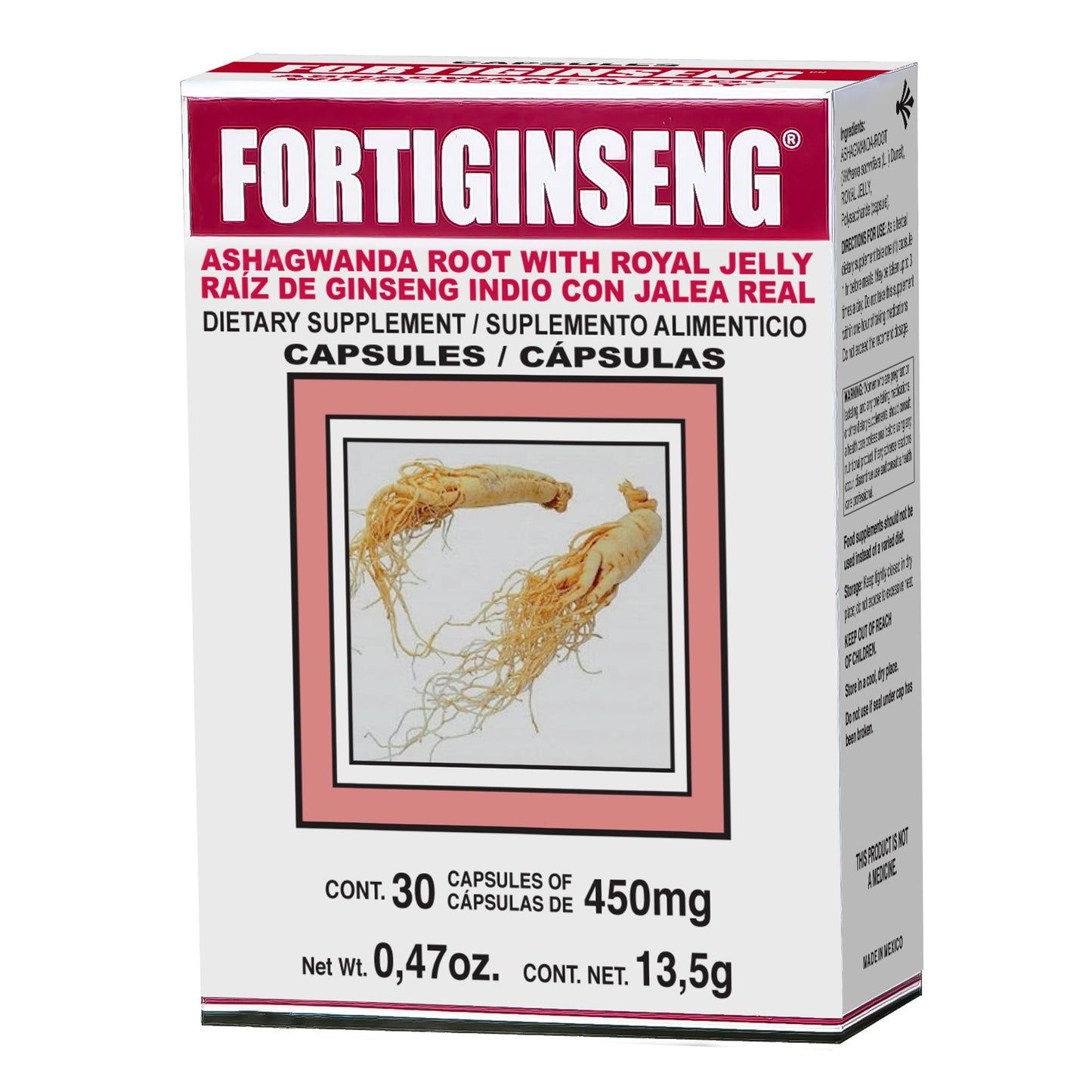 Cápsulas FORTIGINSENG ® ginseng indio con jalea real caja blister 30