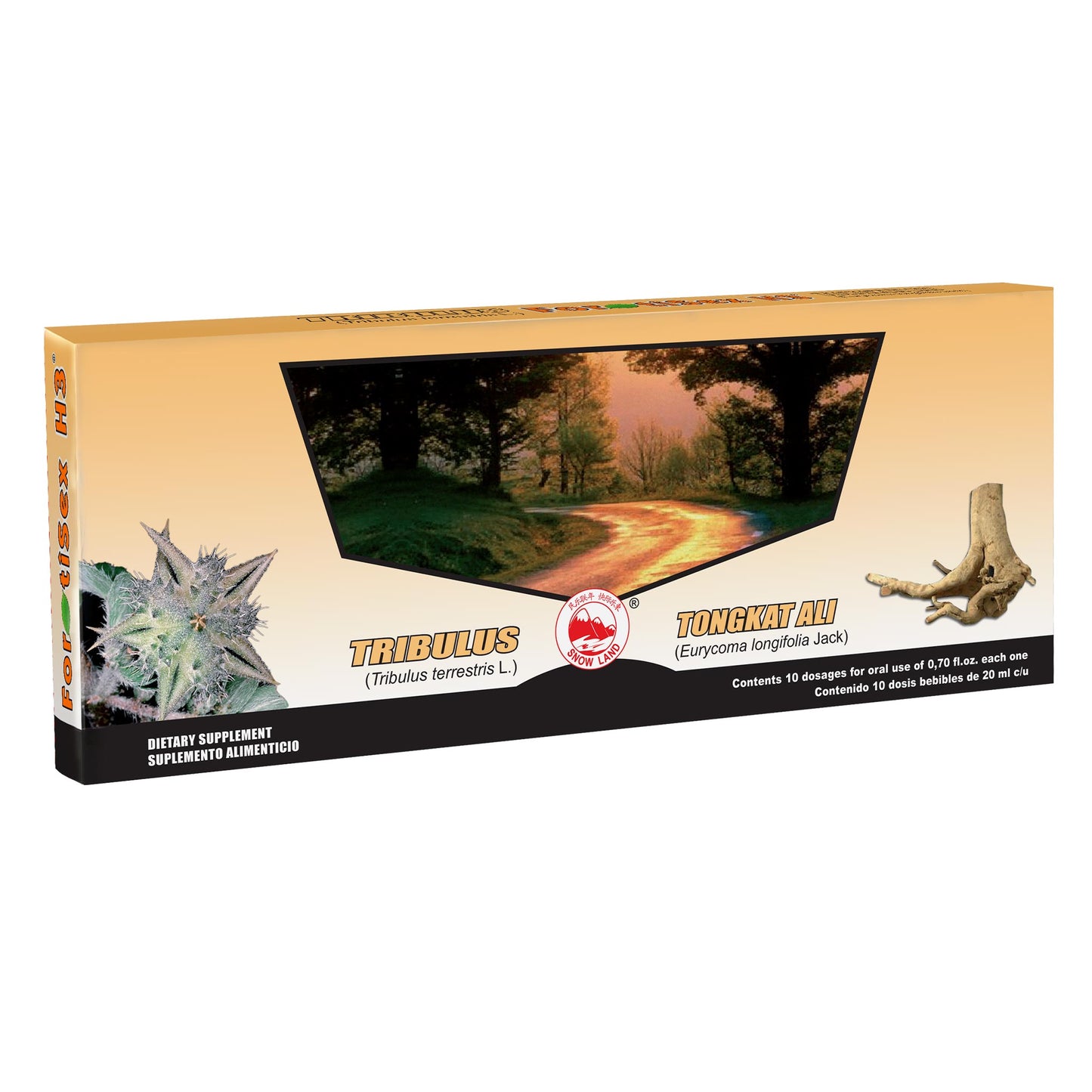 Ampolletas ingeribles FORTISEX H3 ® tribulus terrestris L 10 frascos de 20ml