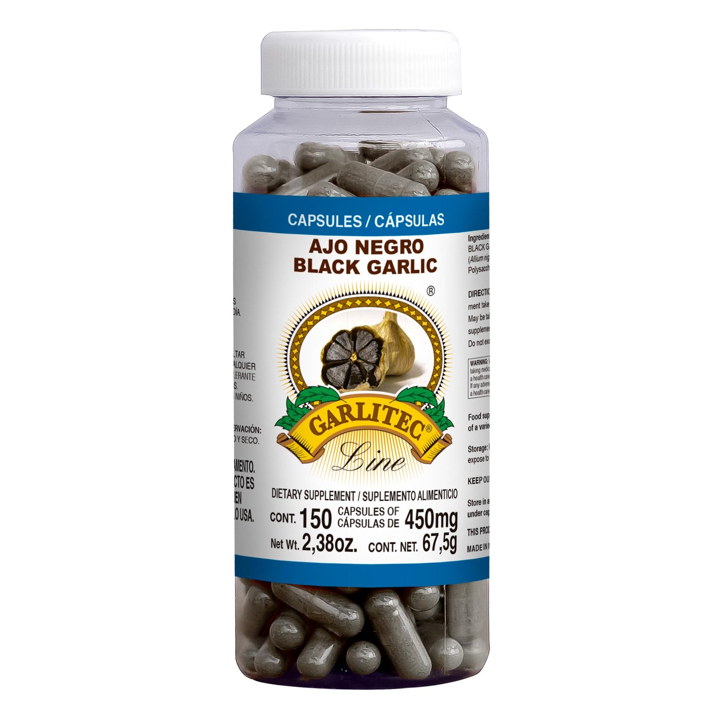 Cápsulas GARLITEC LINE ® ajo negro frasco 150