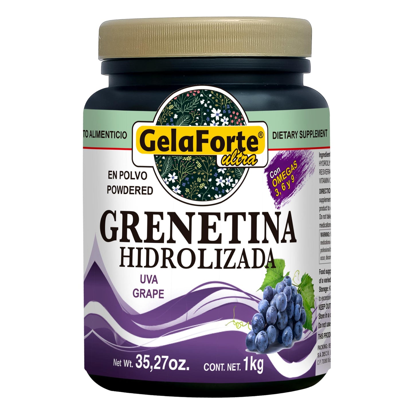 Polvo GELAFORTE ULTRA ® grenetina hidrolizada uva bote 1Kg