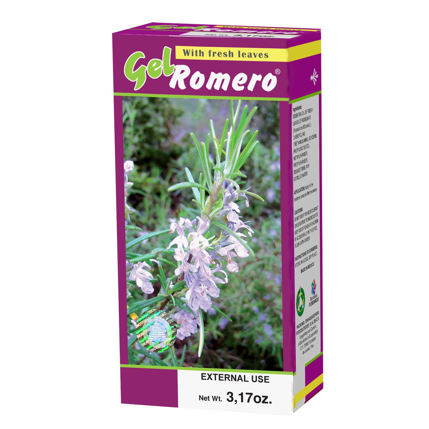 Gel corporal GELROMERO ® hojas de romero caja tubo 90g