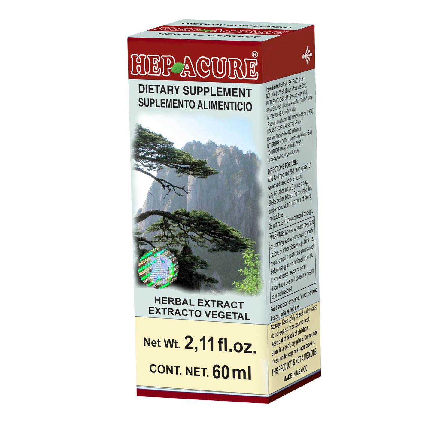 Extracto vegetal HEPACURE ® cuasia compuesta caja frasco gotero 60ml