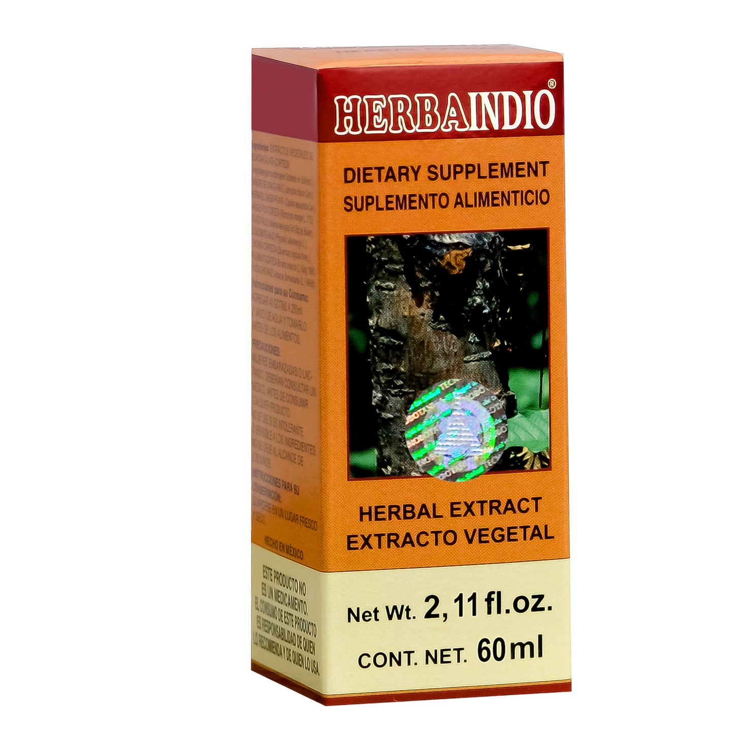 Extracto vegetal HERBAINDIO ® cuachalalate compuesto caja frasco gotero 60ml