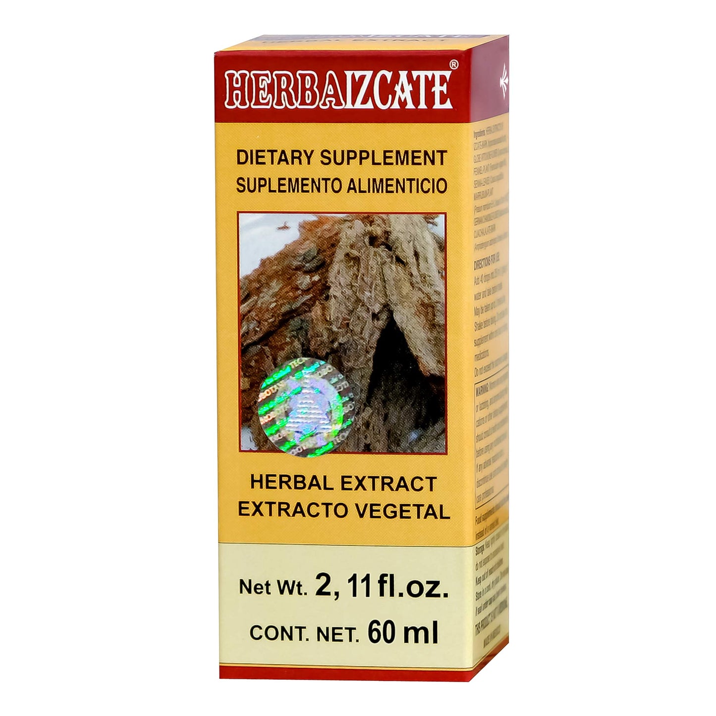 Extracto vegetal HERBAIZCATE ® izcate compuesto caja frasco gotero 60ml