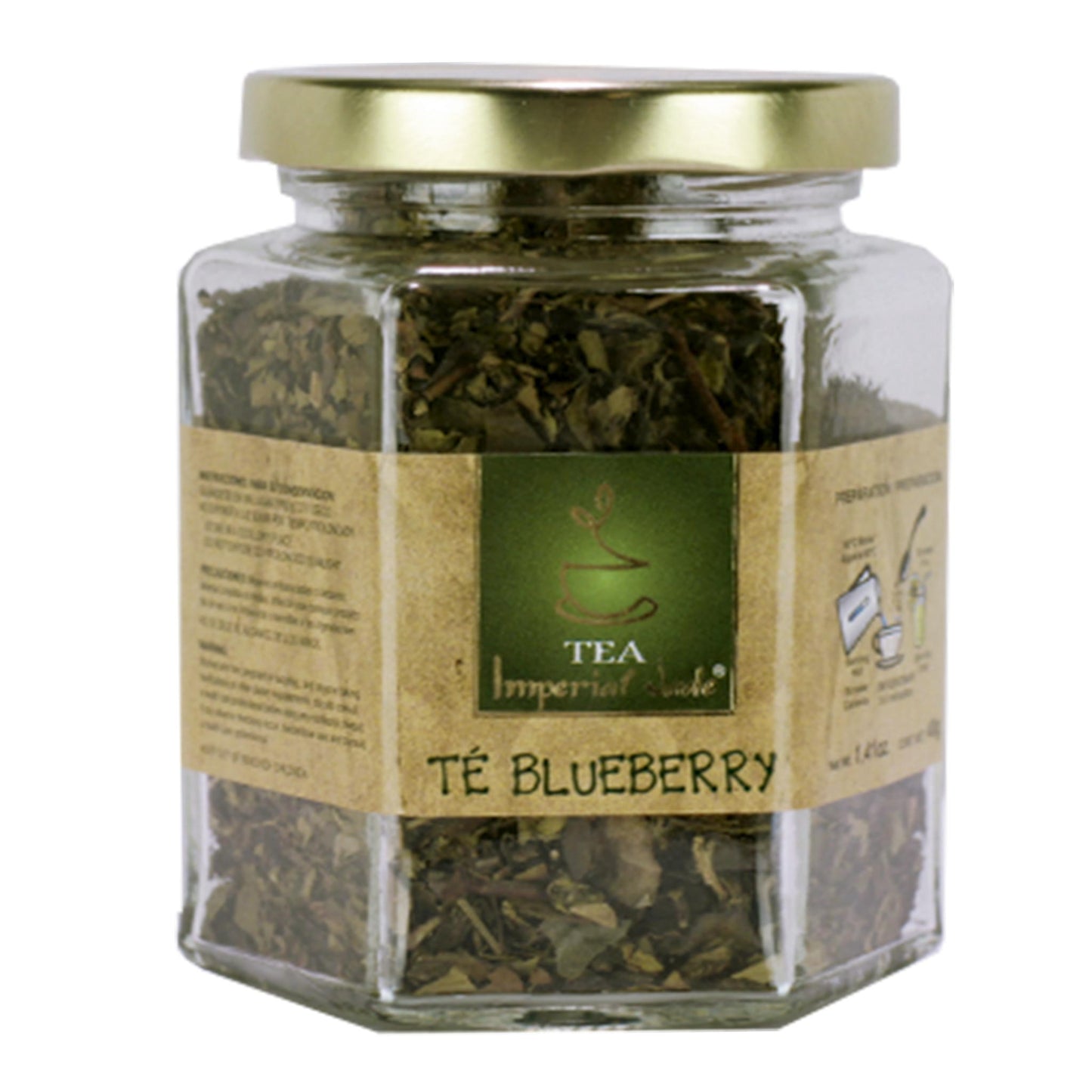 Té granulado IMPERIALJADE ® té verde con blueberry frasco 40g