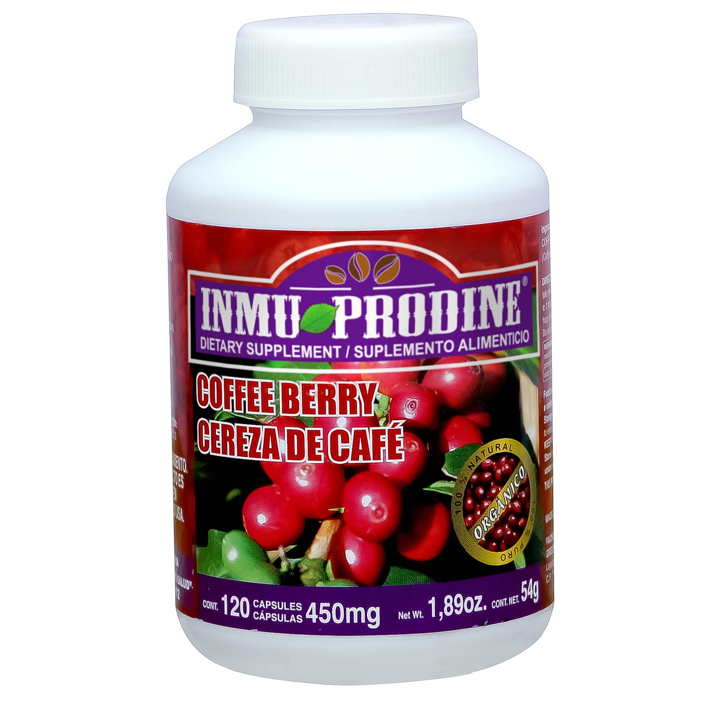 Cápsulas INMUNOPRODINE ® cereza de café caja frasco 120