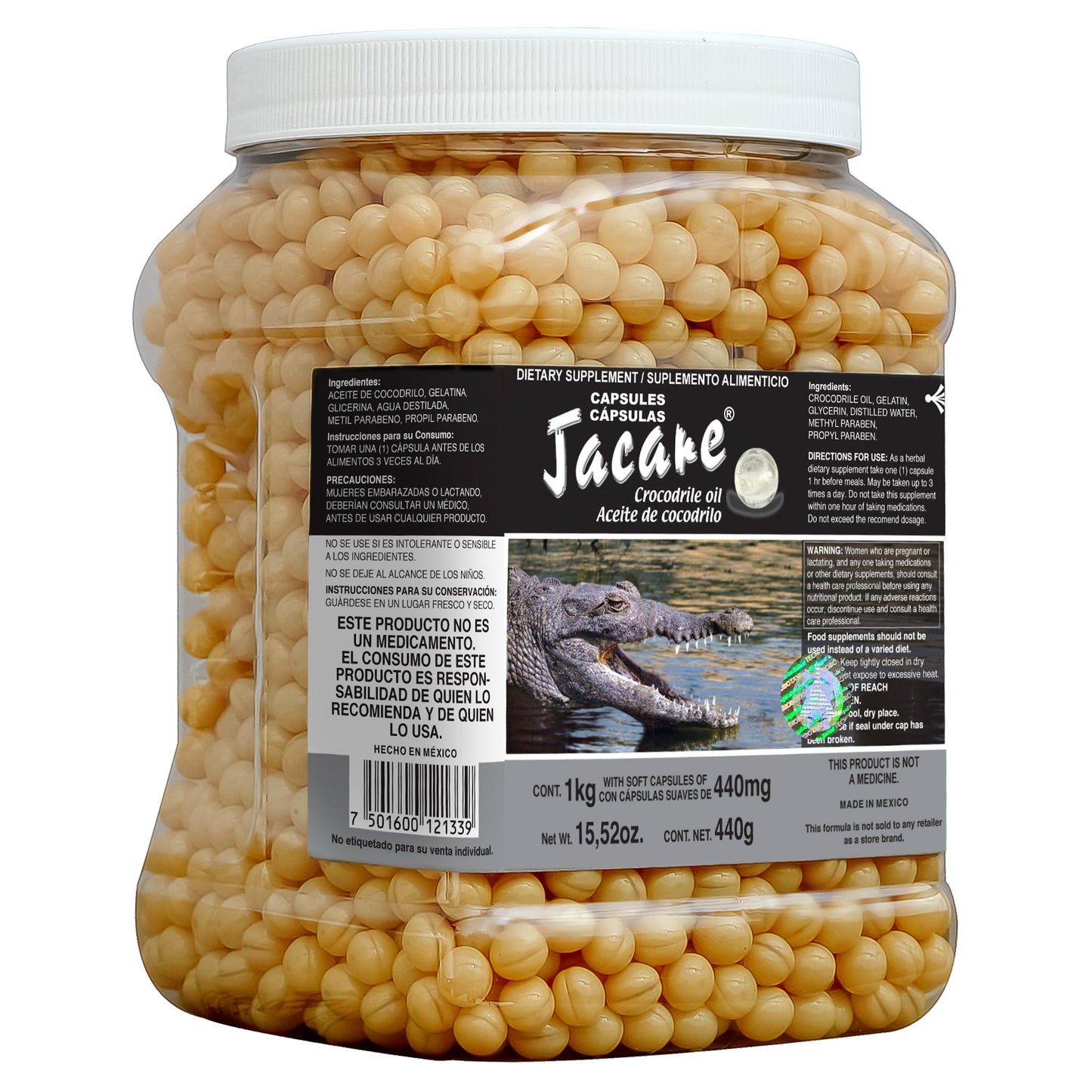 Cápsulas JACARE ® aceite de cocodrilo bote 1kg