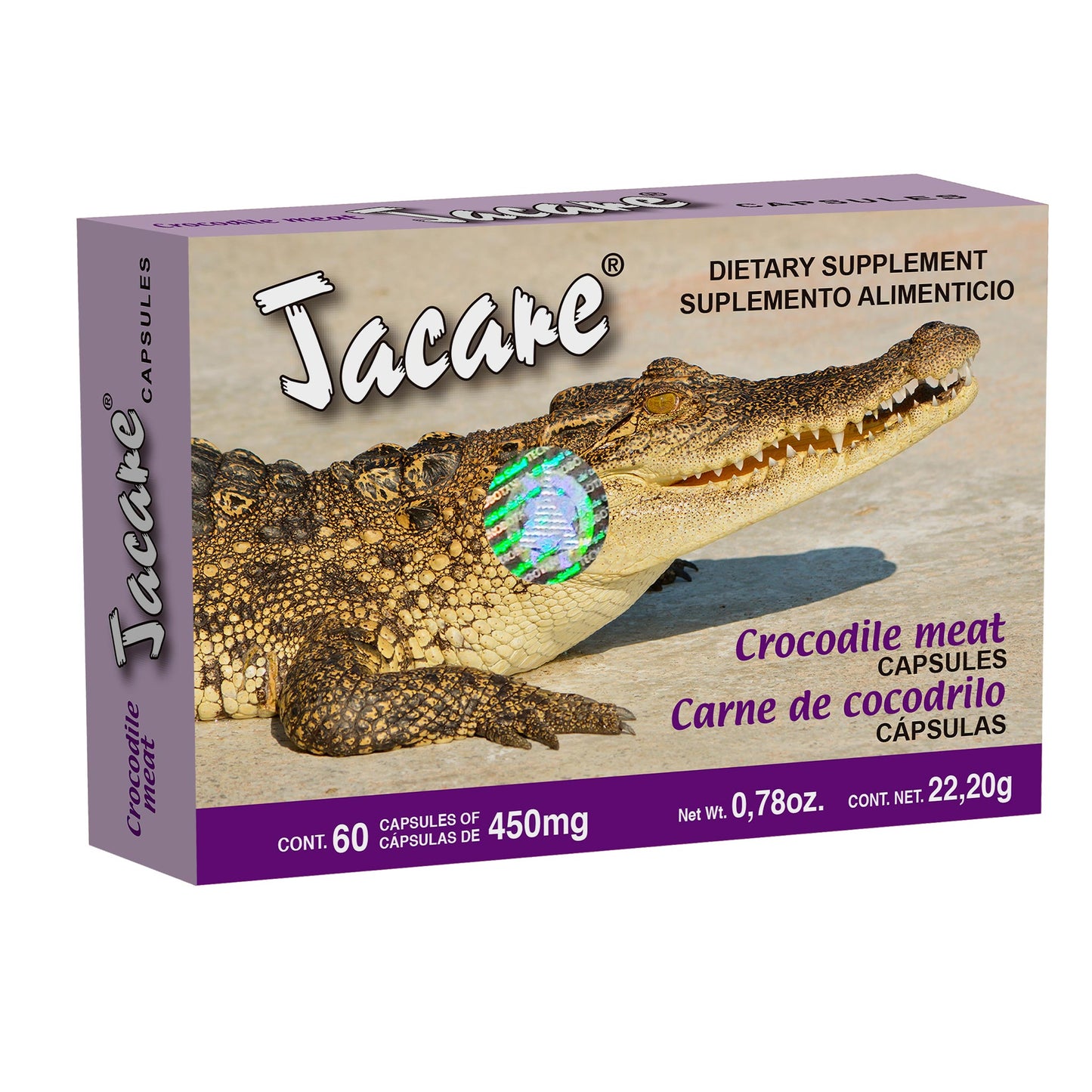Cápsulas JACARE ® carne de cocodrilo caja blister 60u