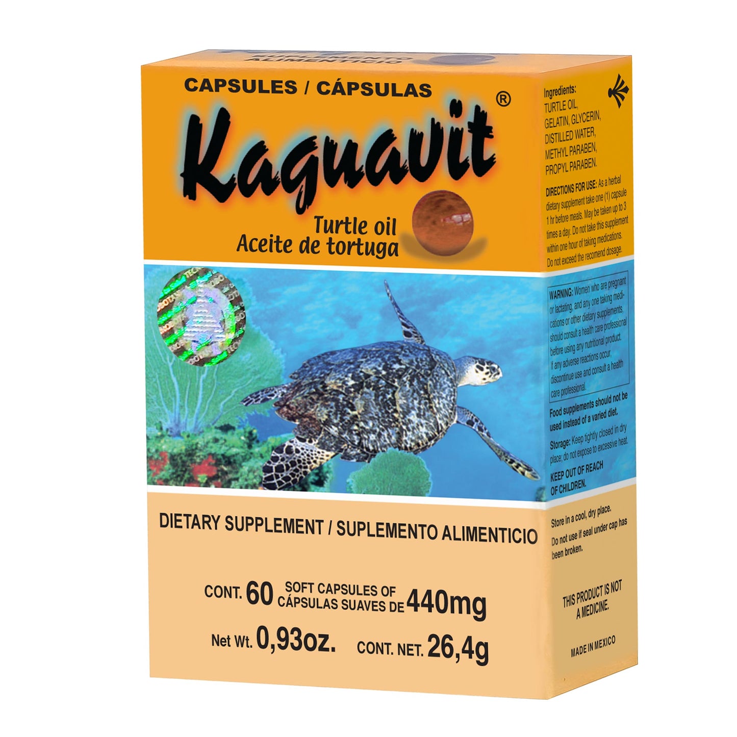 Cápsulas KAGUAVIT ® aceite de tortuga caja blister 60