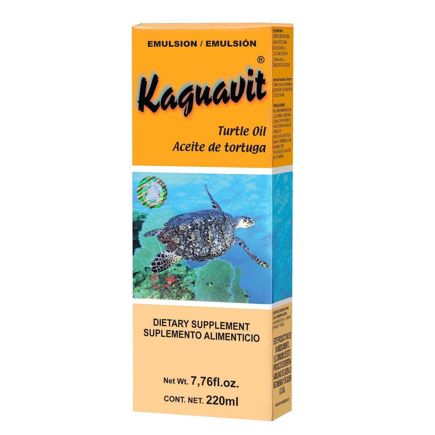 Emulsión KAGUAVIT ® aceite de tortuga caja frasco 220ml