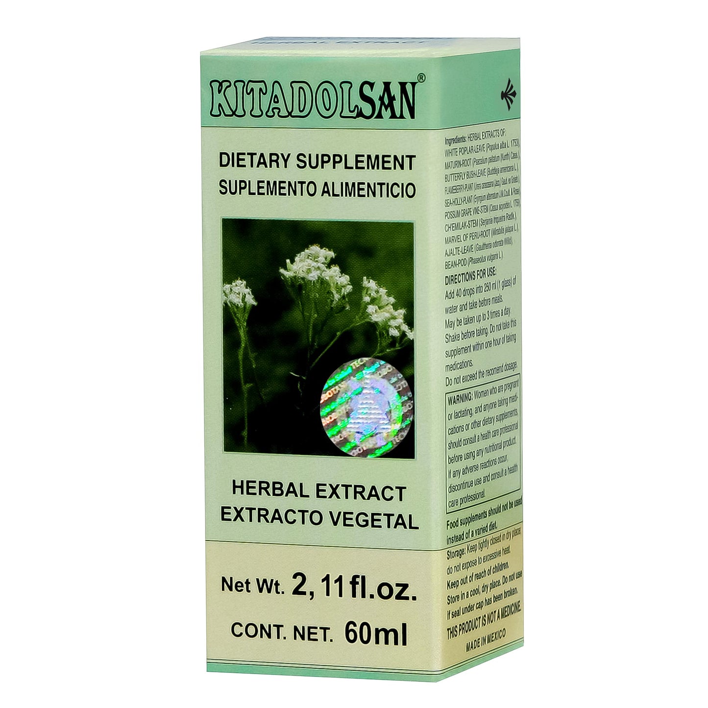 Extracto vegetal KITADOLSAN ® matarique compuesto caja frasco gotero 60ml