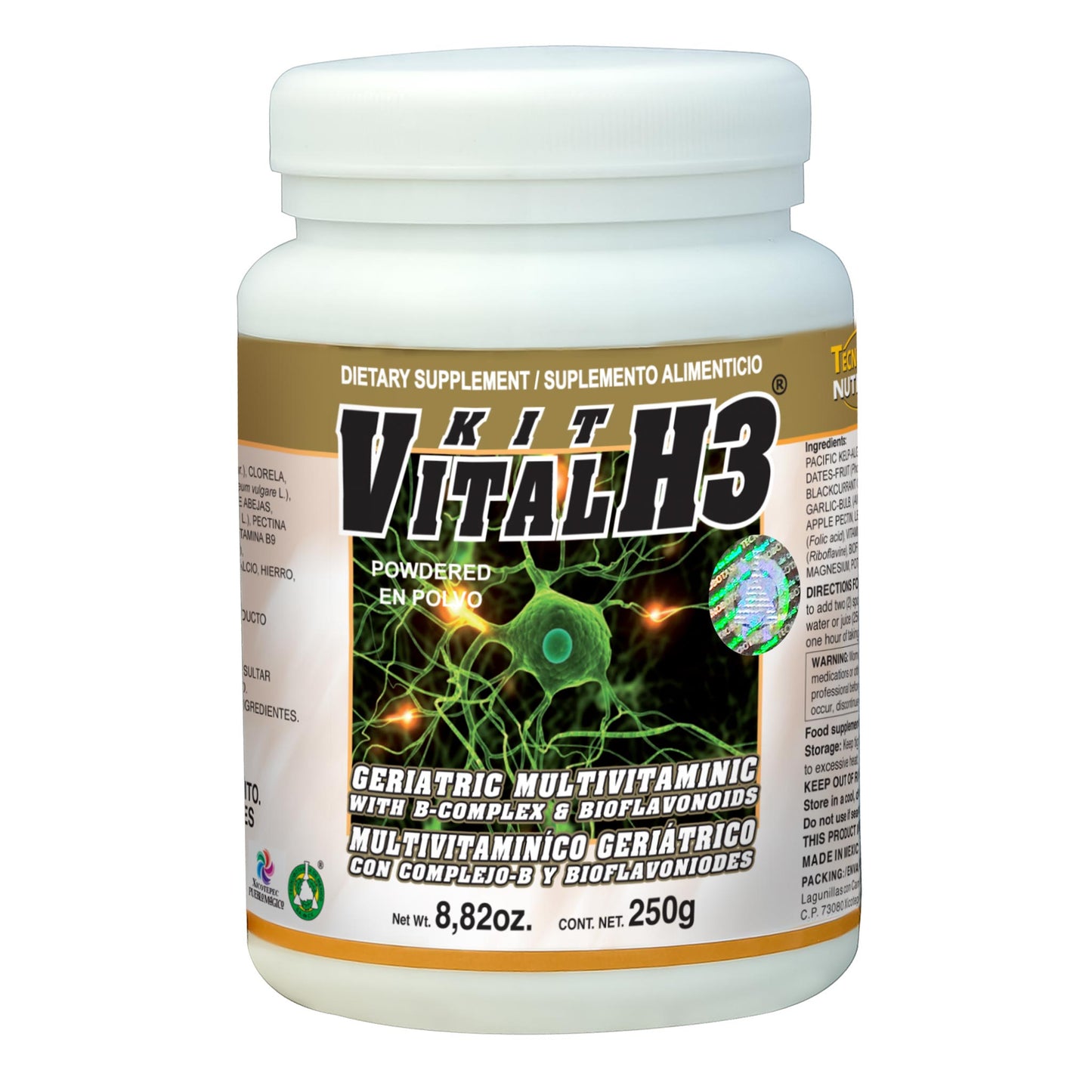 Polvo KITVITAL H3 ® complejo B con bioflavonoides frasco 250g
