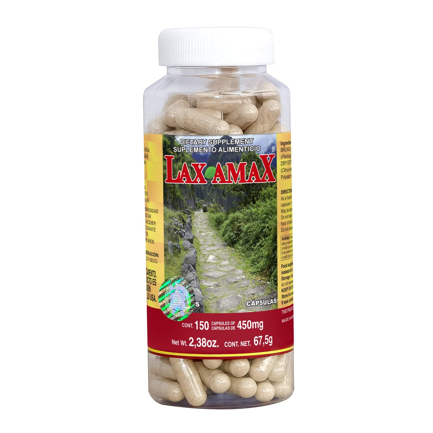 Cápsulas LAXAMAX ® llanten de agua y agar agar frasco 150
