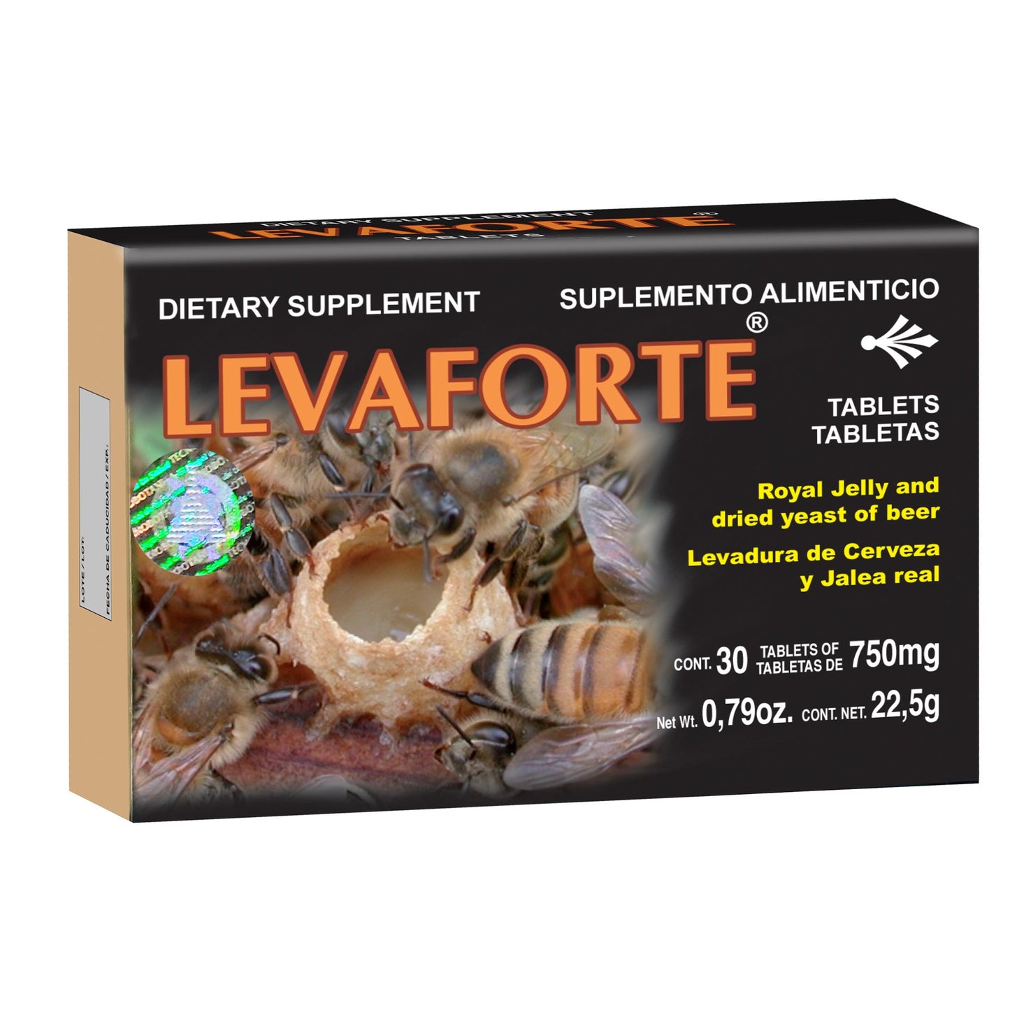 Tabletas LEVAFORTE ® levadura de cerveza y jalea real caja blister 30
