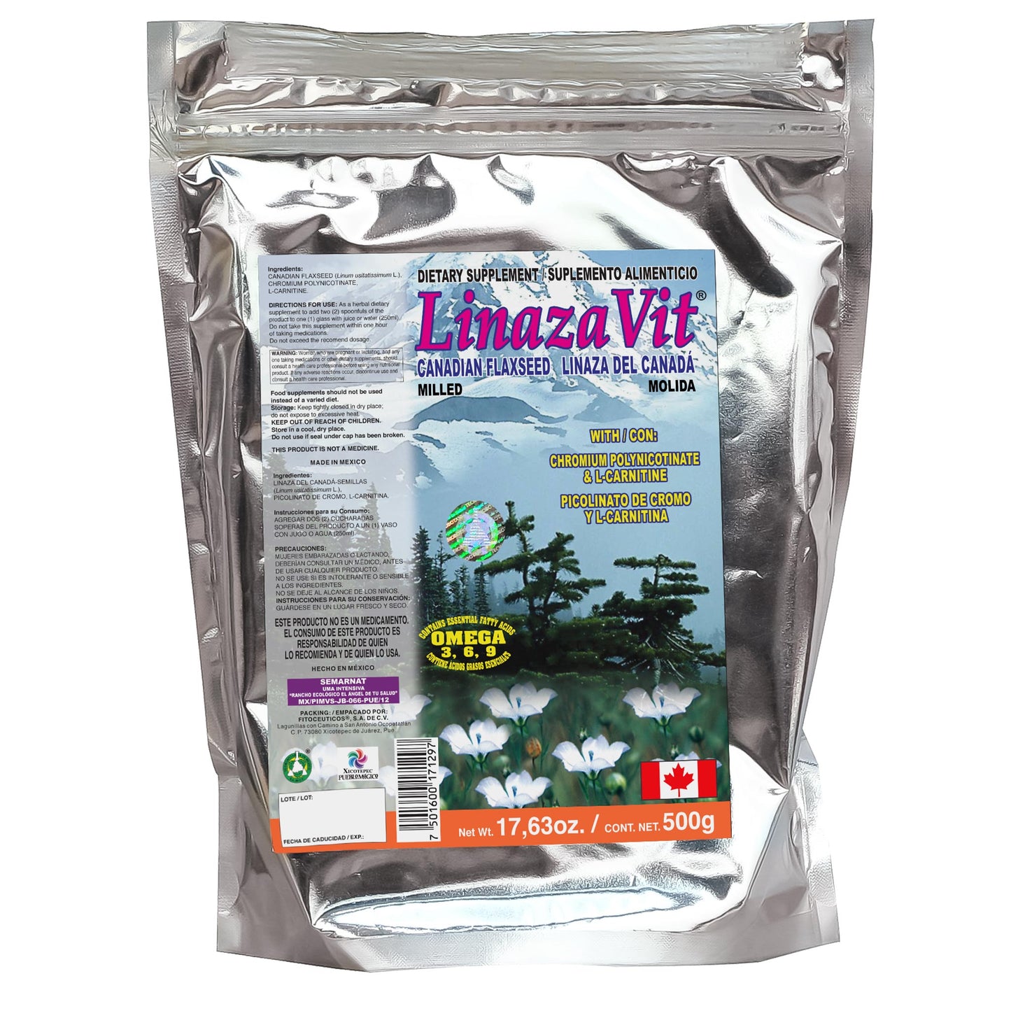 Molido LINAZAVIT ® linaza del canadá bolsa 500g