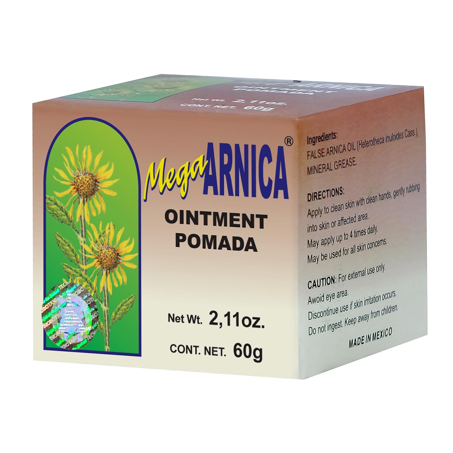 Pomada MEGAARNICA ® aceite de acahual tarro 60g