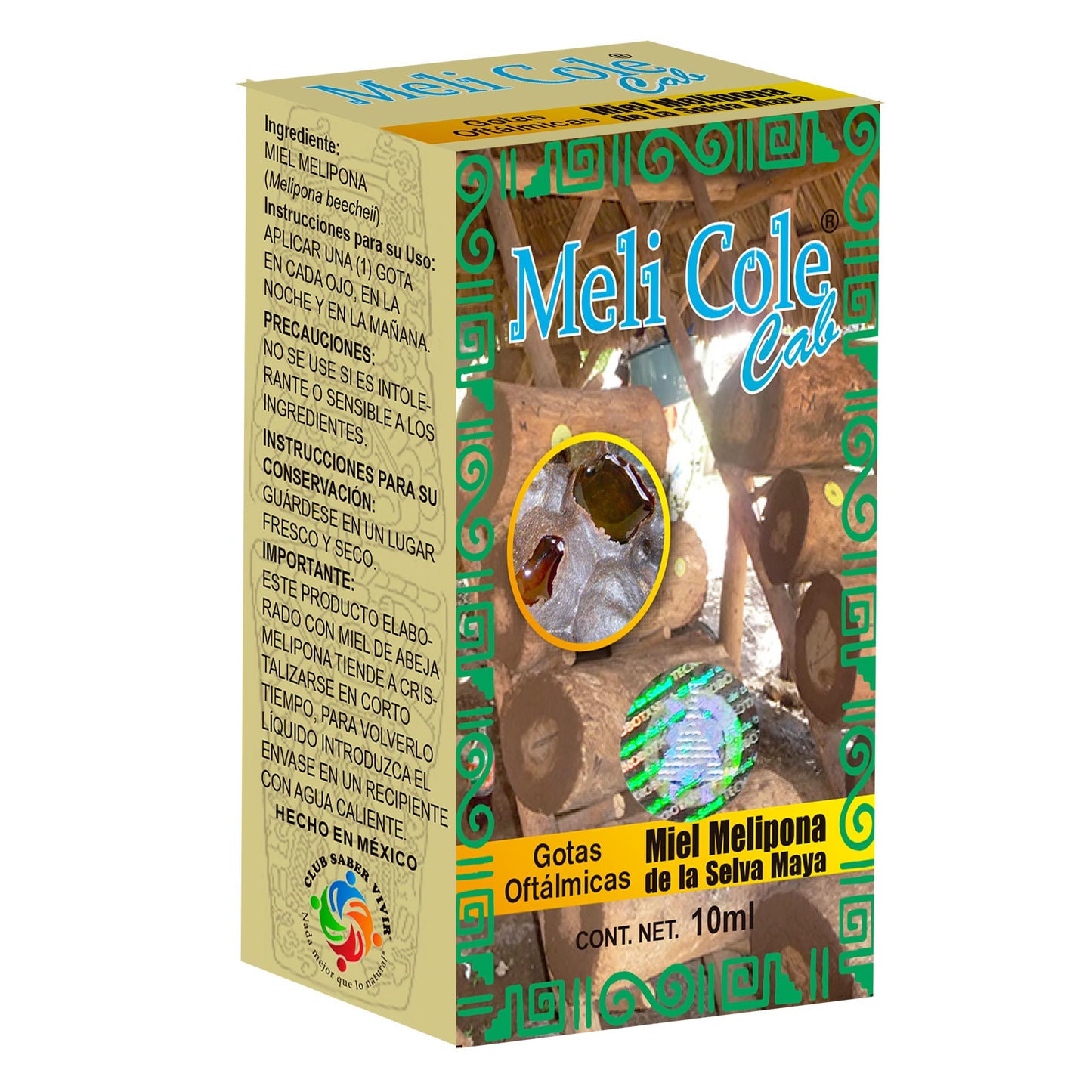 Gotas oftálmicas MELI COLE CAB ® miel melipona caja frasco 10ml