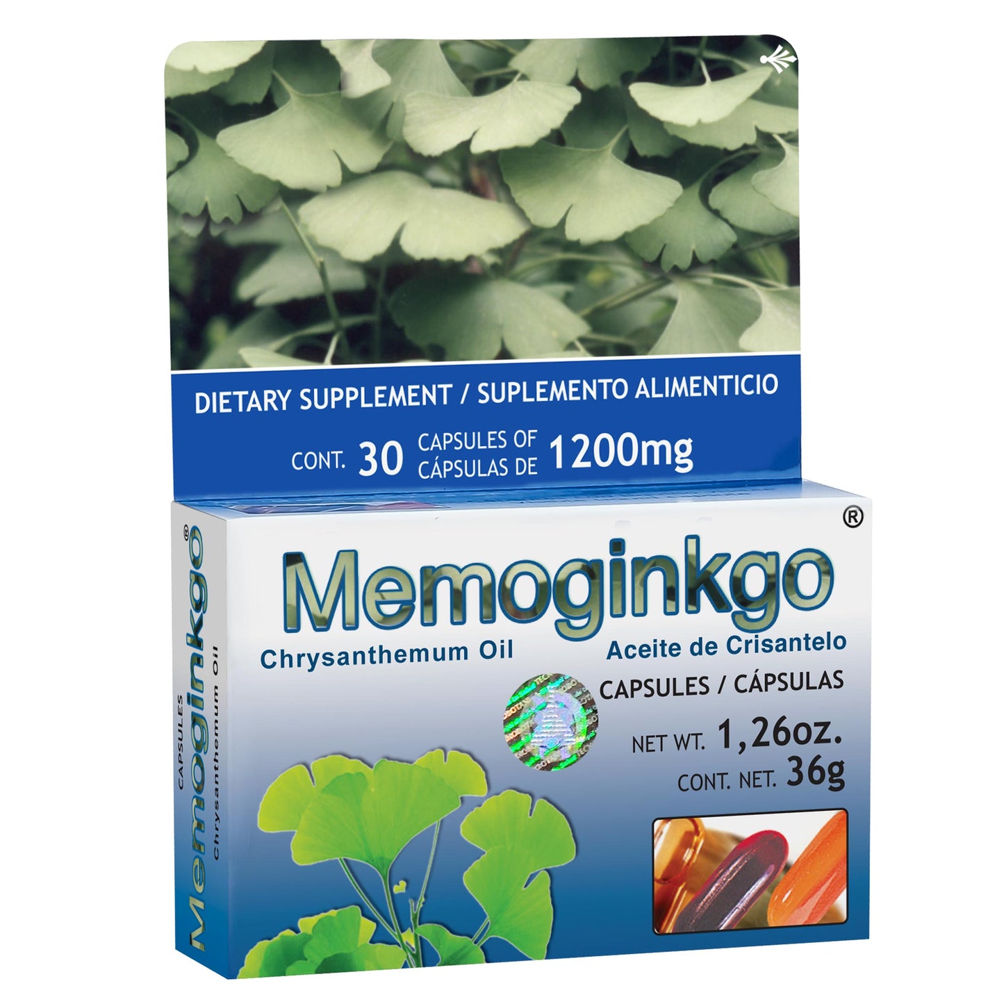 Cápsulas MEMOGINKGO ® aceite de crisantelo caja blister 30