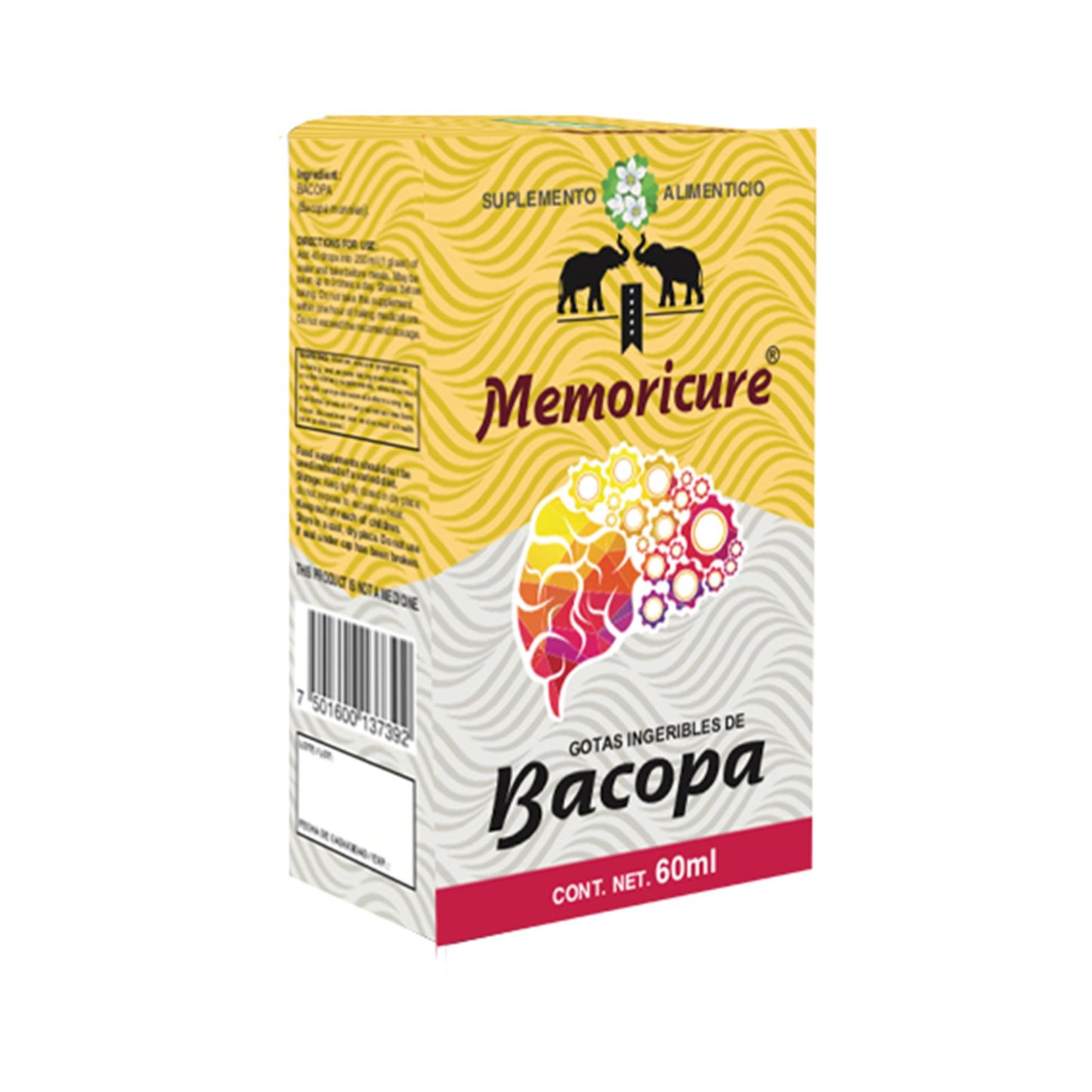 Gotas orales MEMORICURE® bacopa caja frasco gotero 60ml