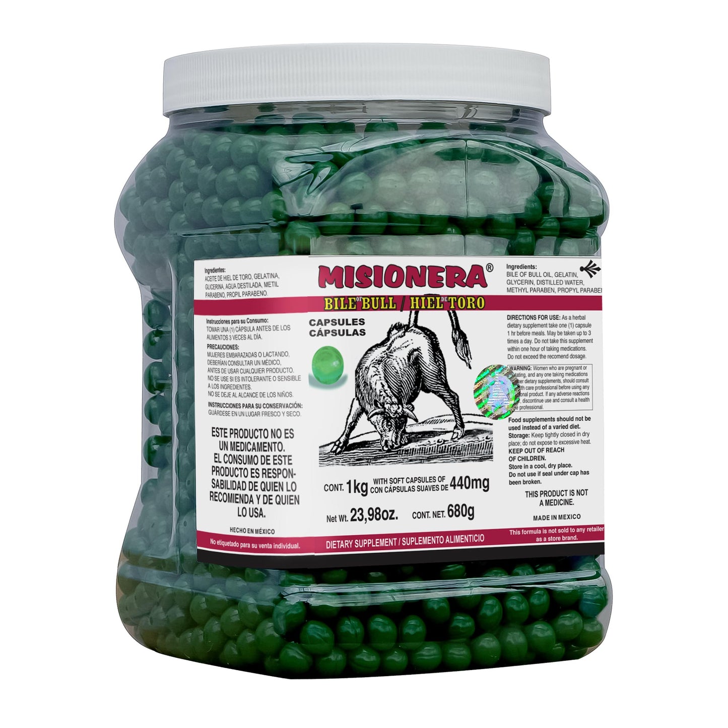 Cápsulas MISIONERA ® hiel de toro bote 1kg