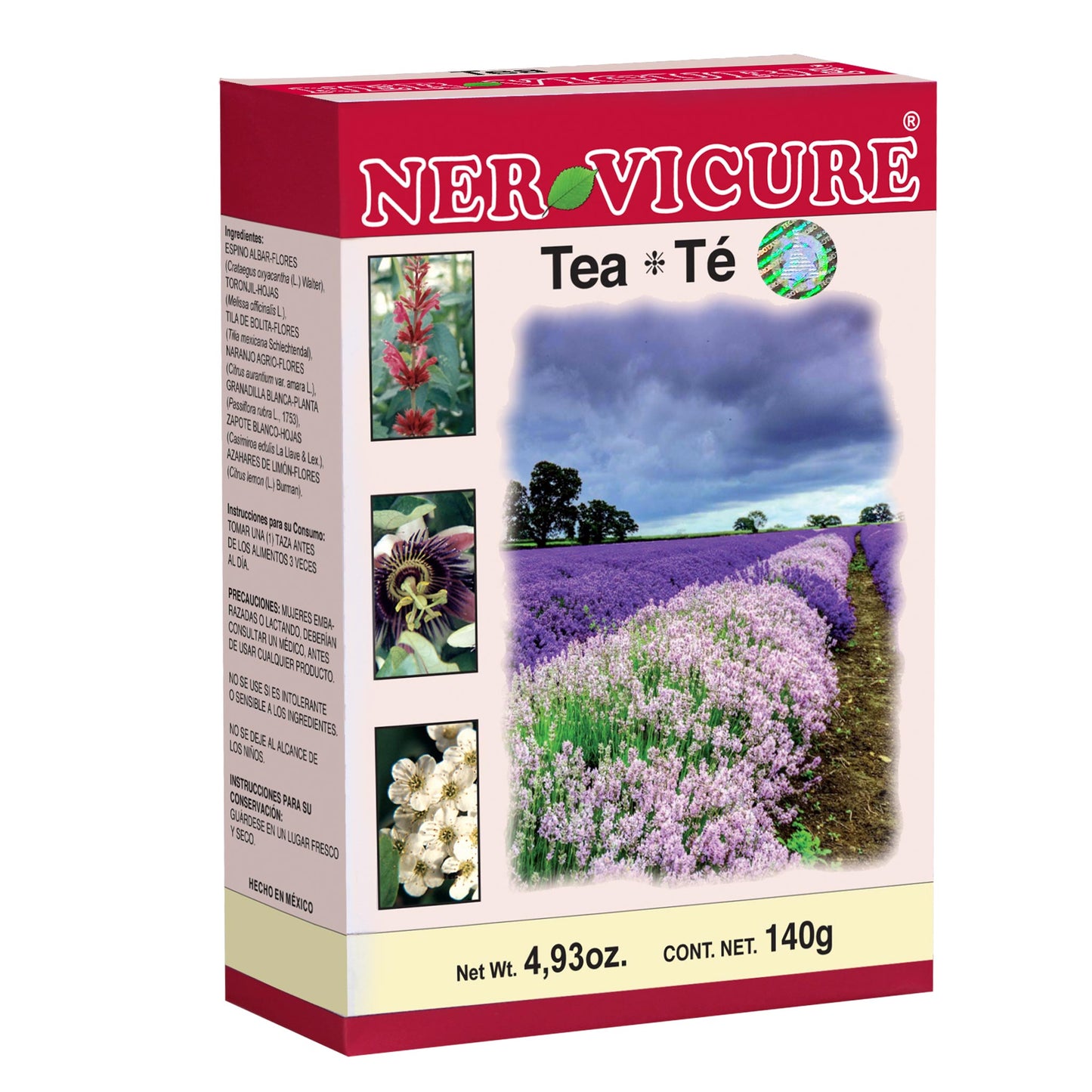 Té granulado NERVICURE ® espino albar, toronjil, tila de bolita caja 130g