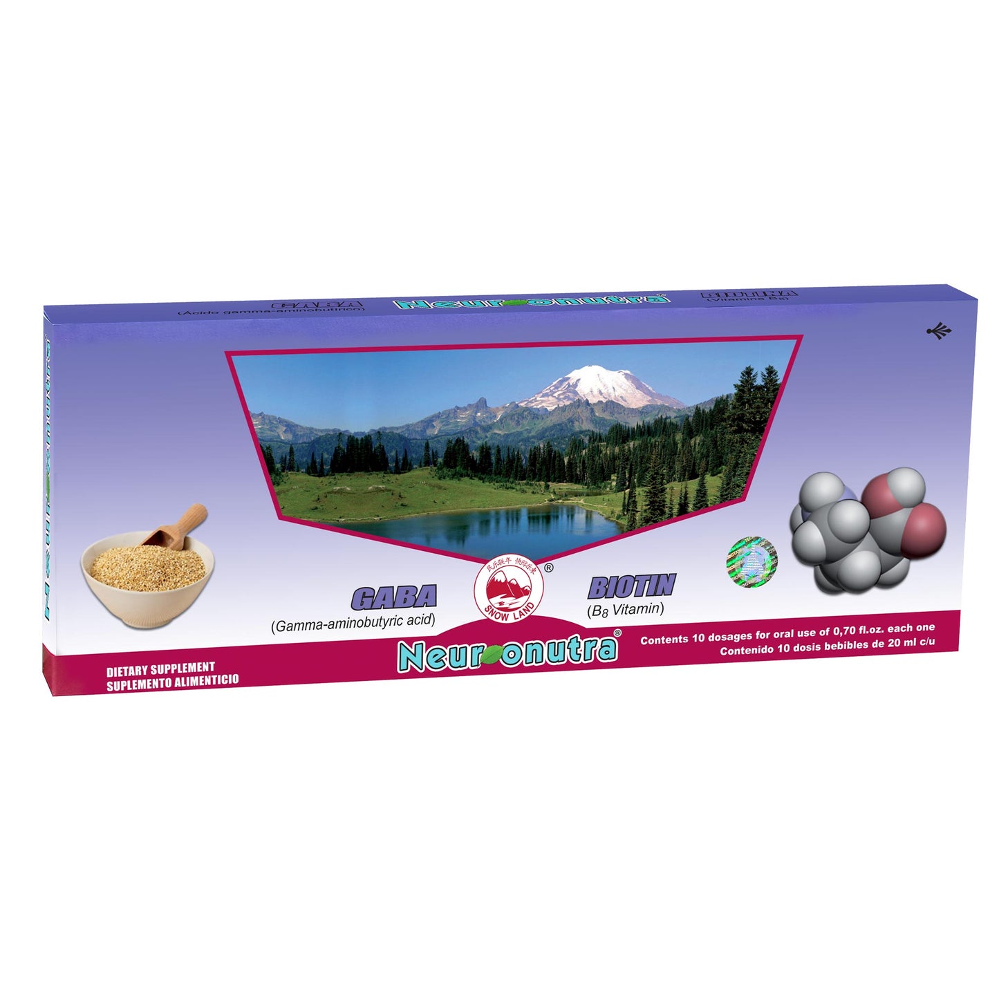 Ampolletas ingeribles NEURONUTRA ® gaba y biotina 10 frascos de 20ml