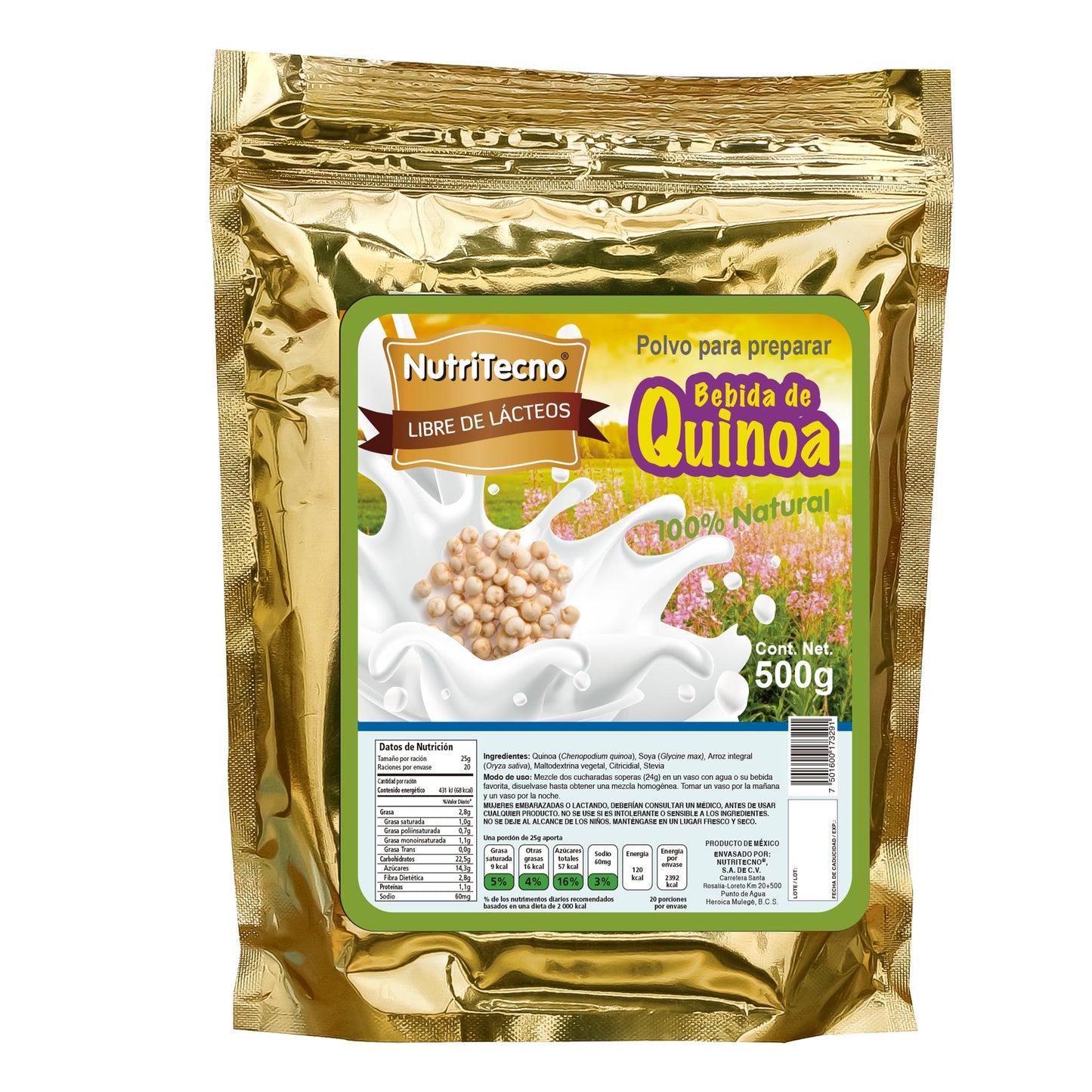 Polvo NUTRATECNO ® lechada vegetal de quinoa bolsa 500g