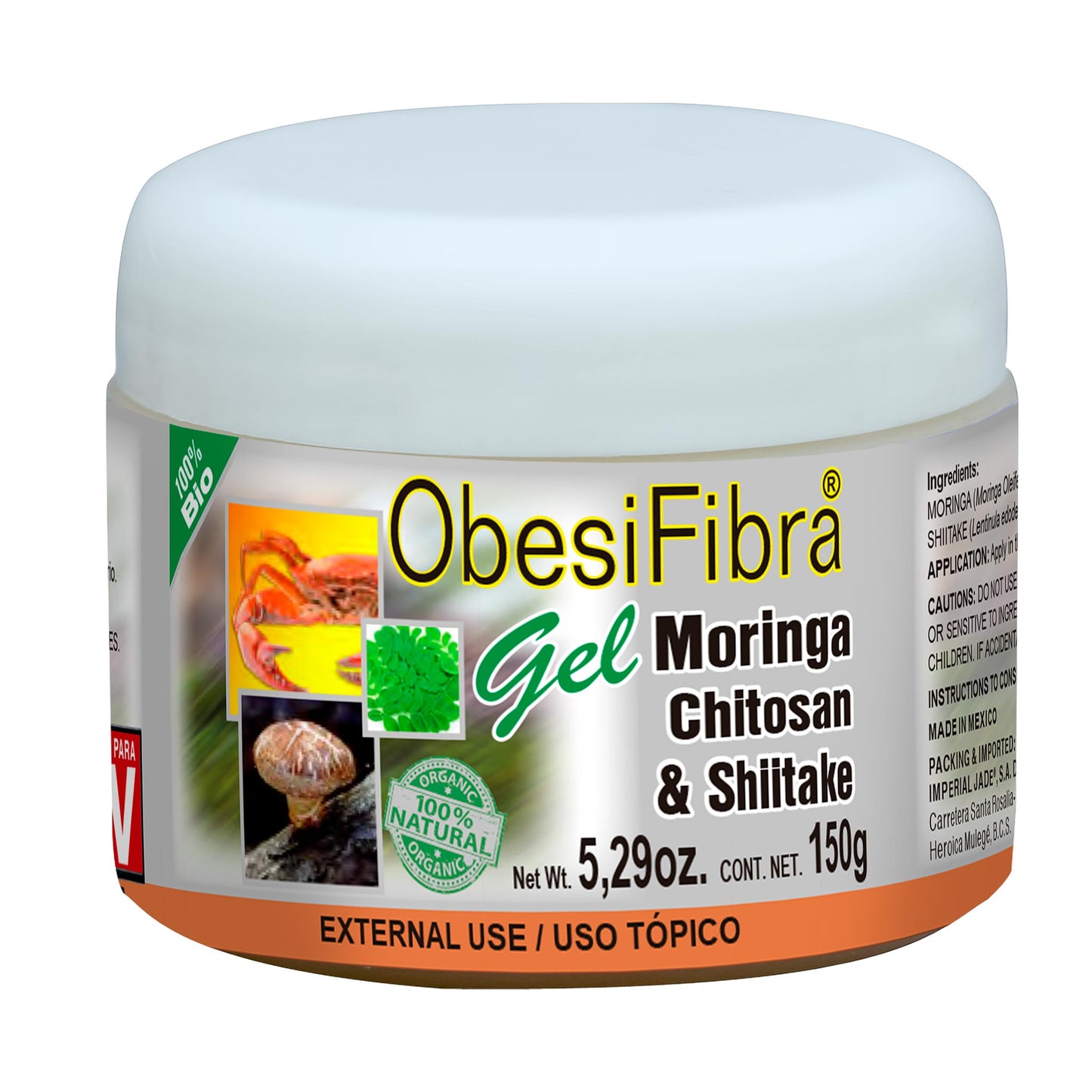 Gel corporal OBESIFIBRA ® moringa, chitosan y shitake tarro 150g