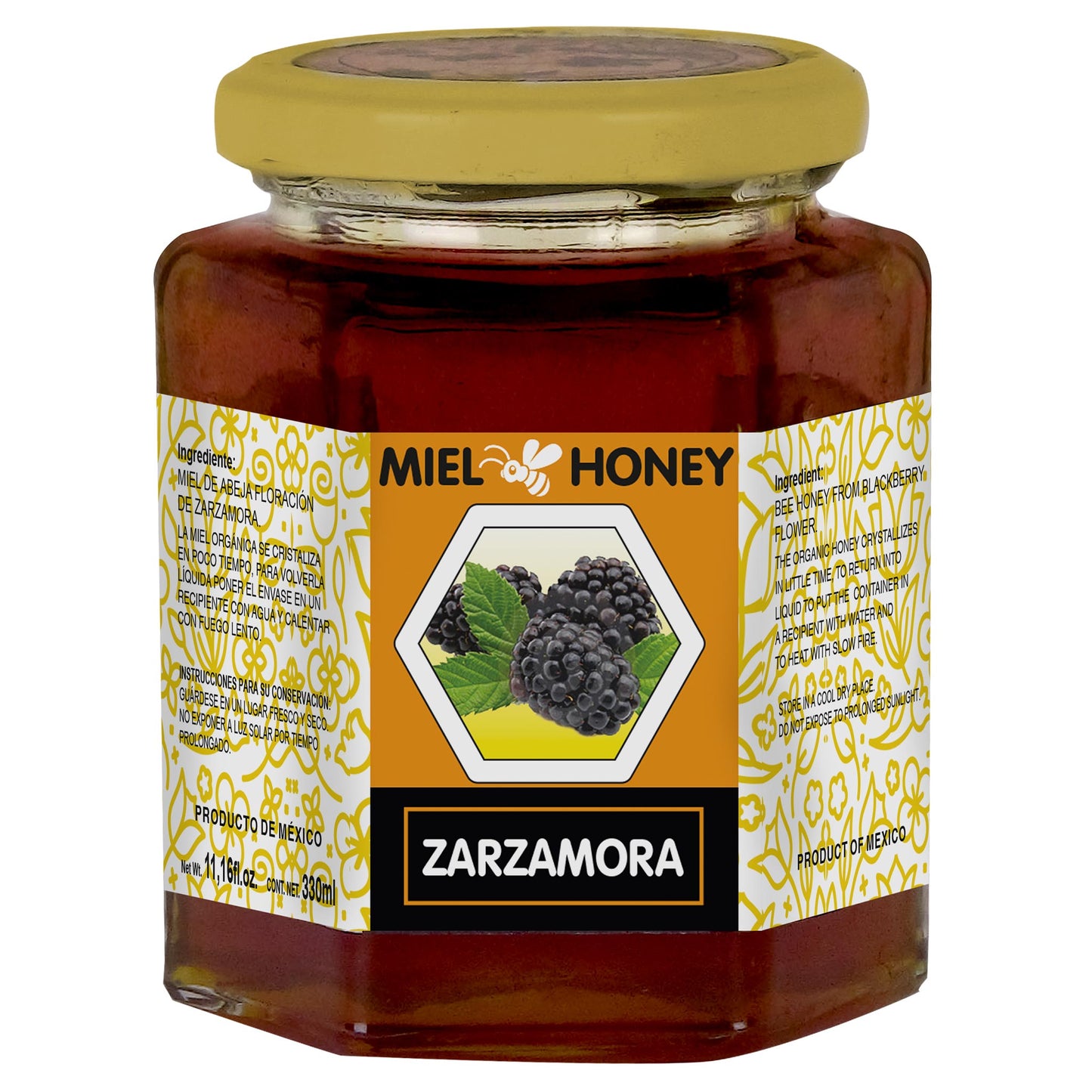 Miel de abeja ORGANIMIEL ® zarzamora fruto frasco 330ml