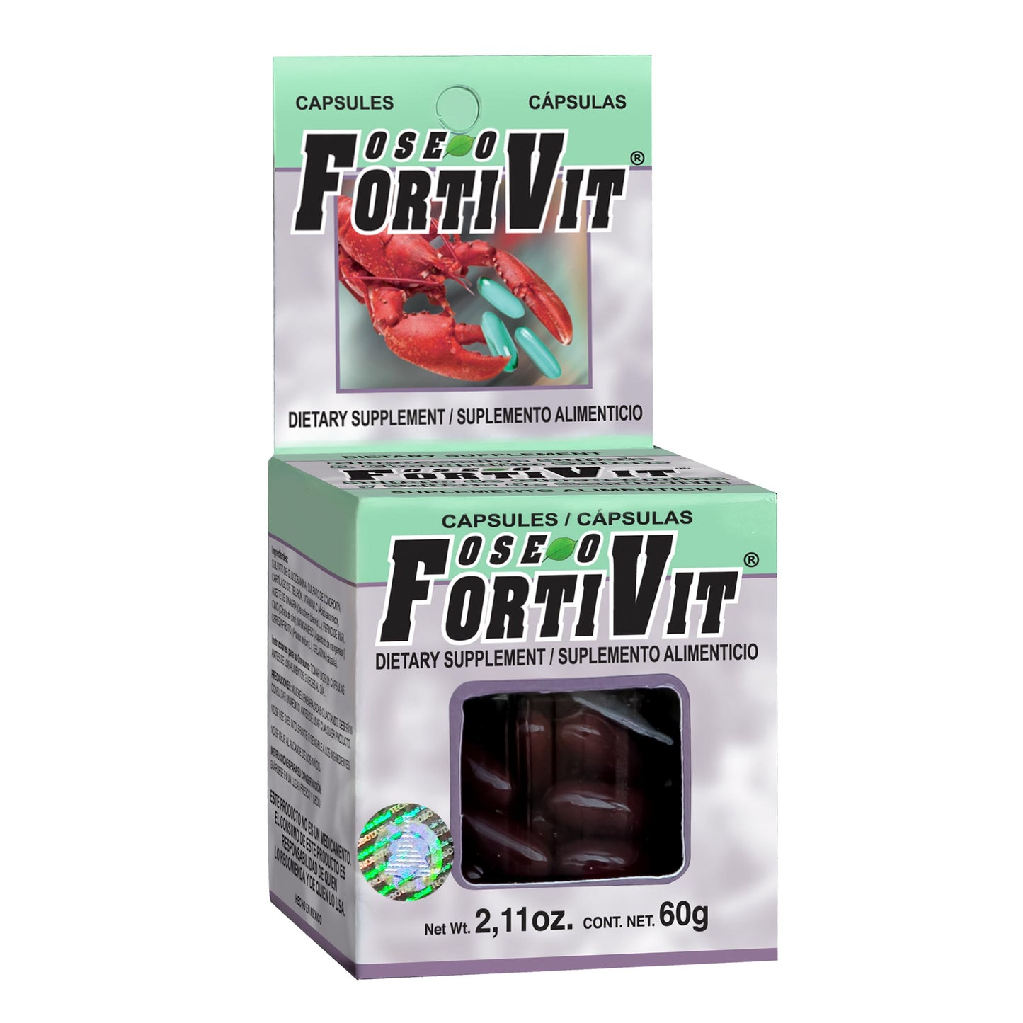 Cápsulas OSEOFORTIVIT ® glucosamina y condroitina caja frasco 50