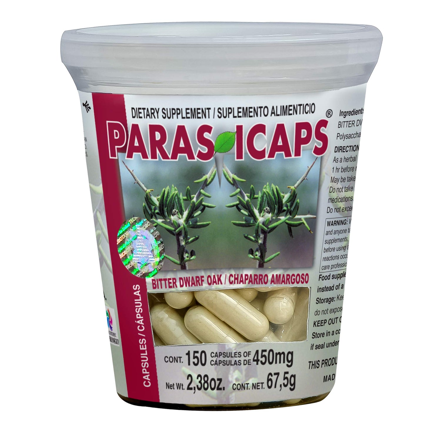 Cápsulas PARASICAPS ® chaparro amargoso frasco 150u