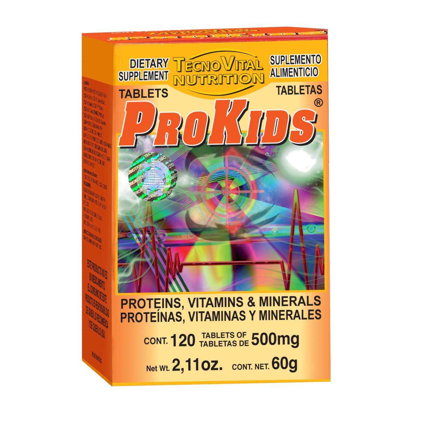 Tabletas PROKIDS ® proteínas, vitaminas y minerales para niños caja frasco 120