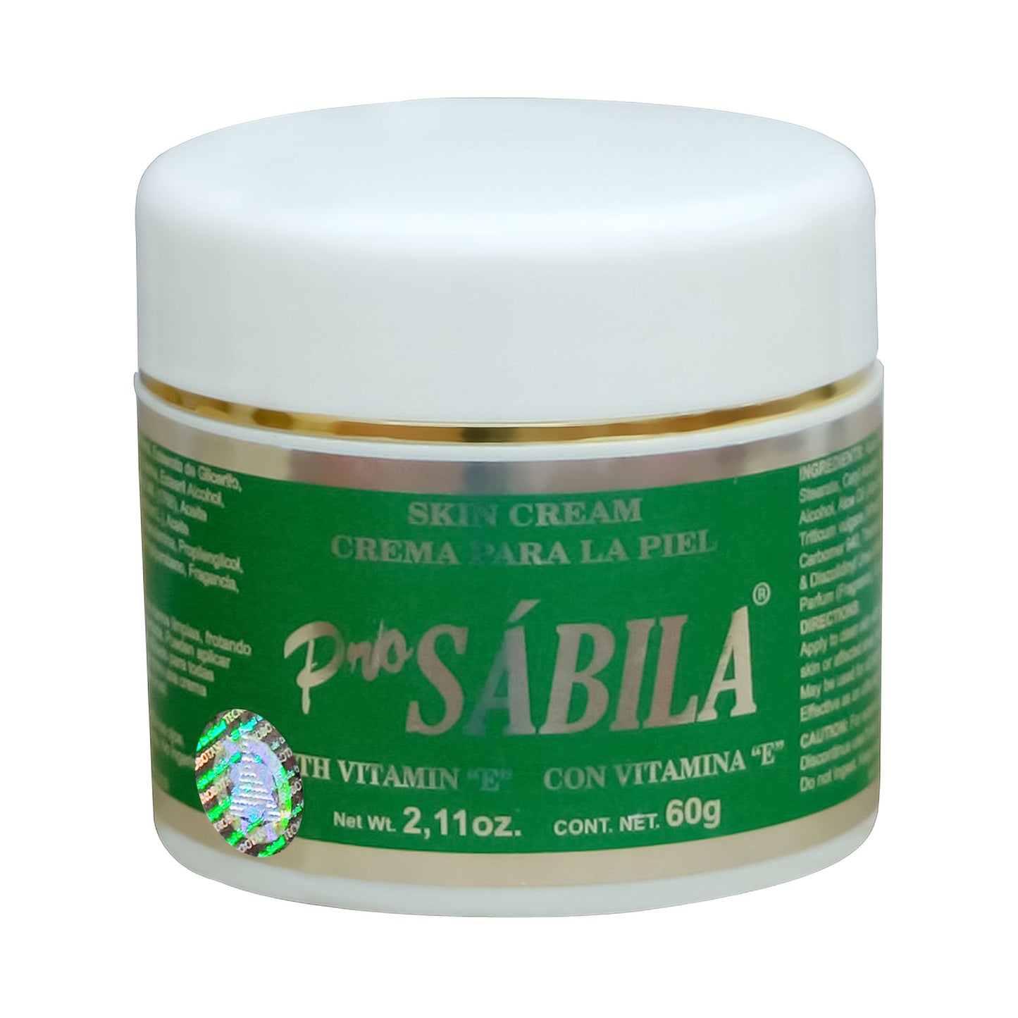 Crema facial PROSABILA ® sábila con vitamina E tarro 60g