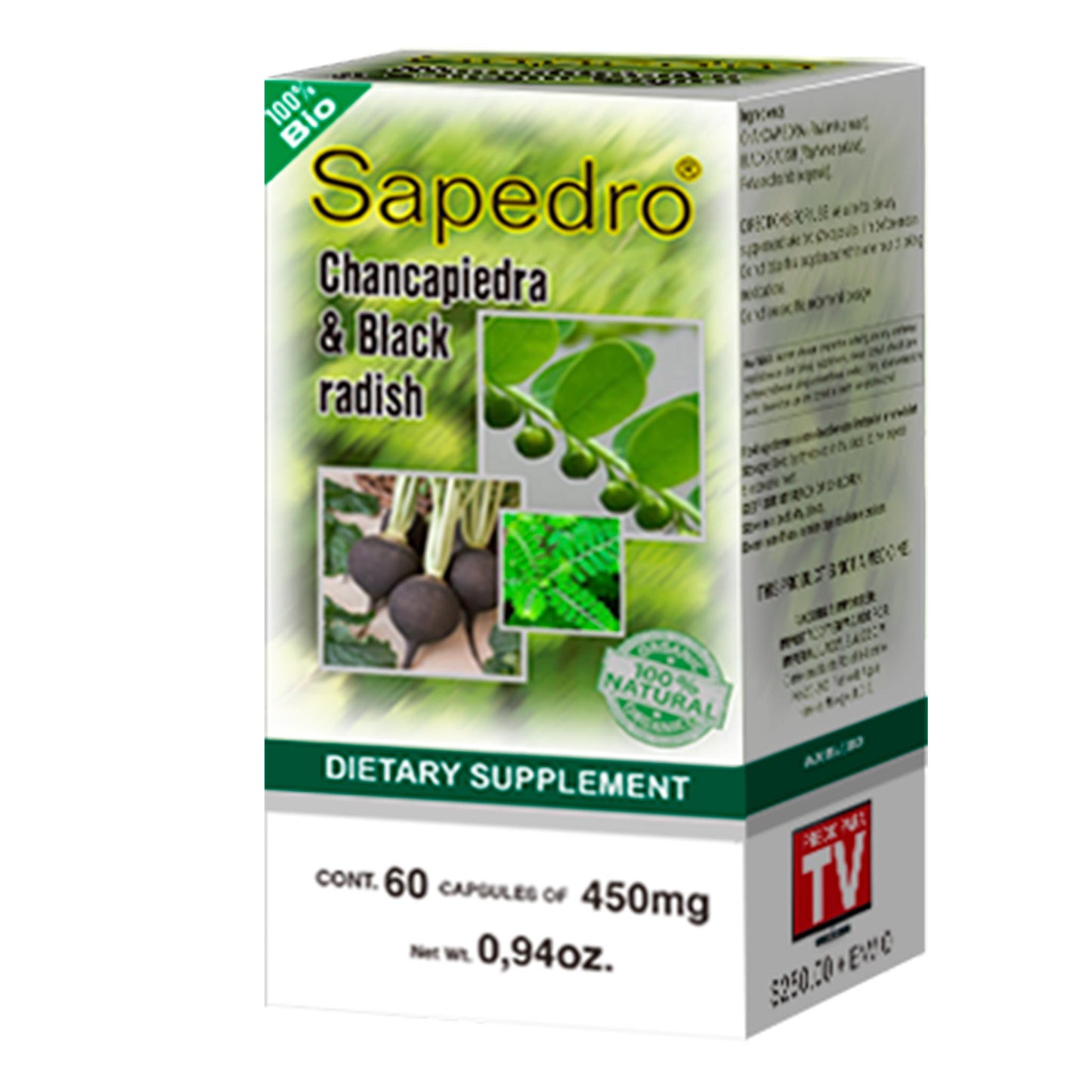 Cápsulas SAPEDRO ® chancapiedra y rábano negro caja frasco 60