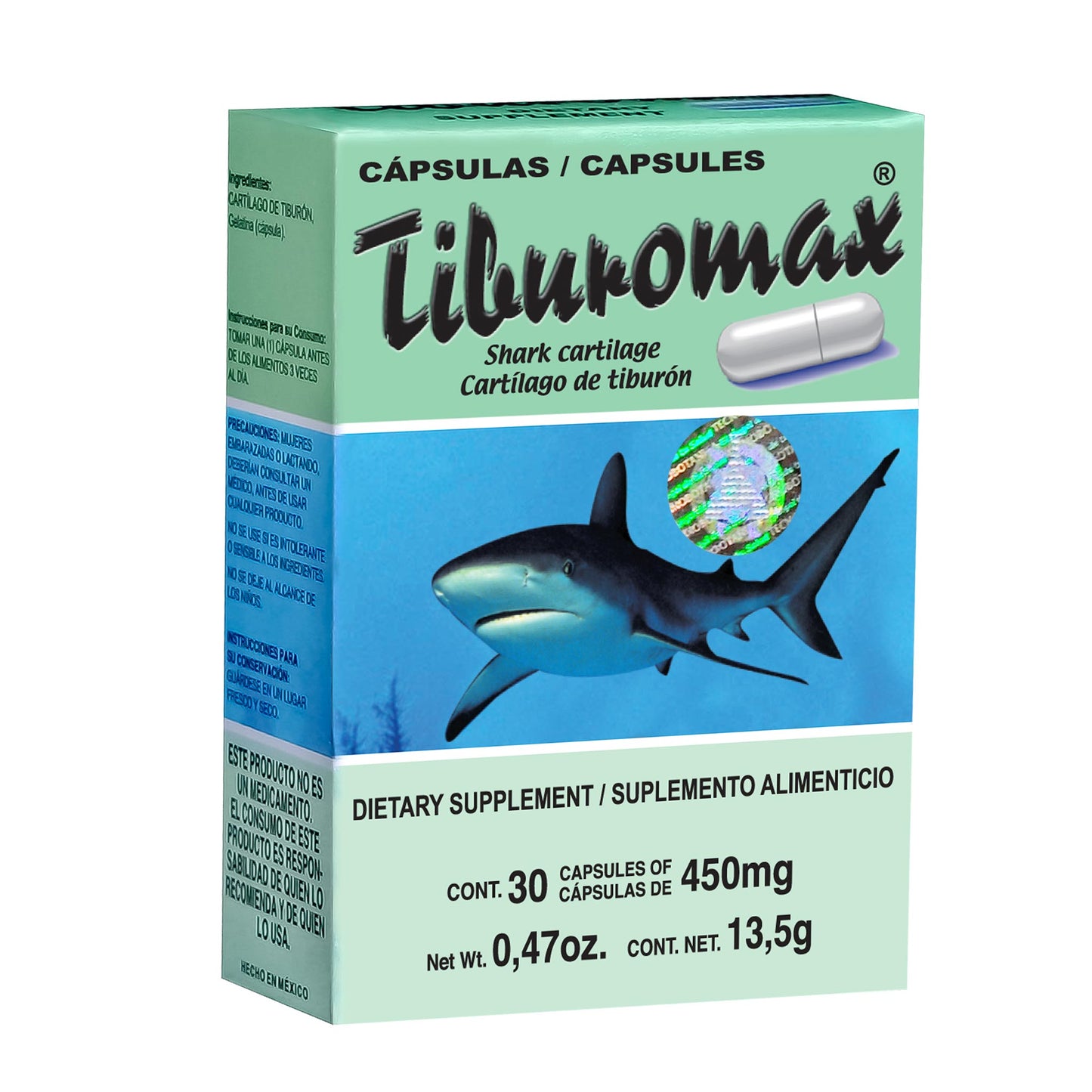 Cápsulas TIBUROMAX ® cartílago de tiburón caja blister 30