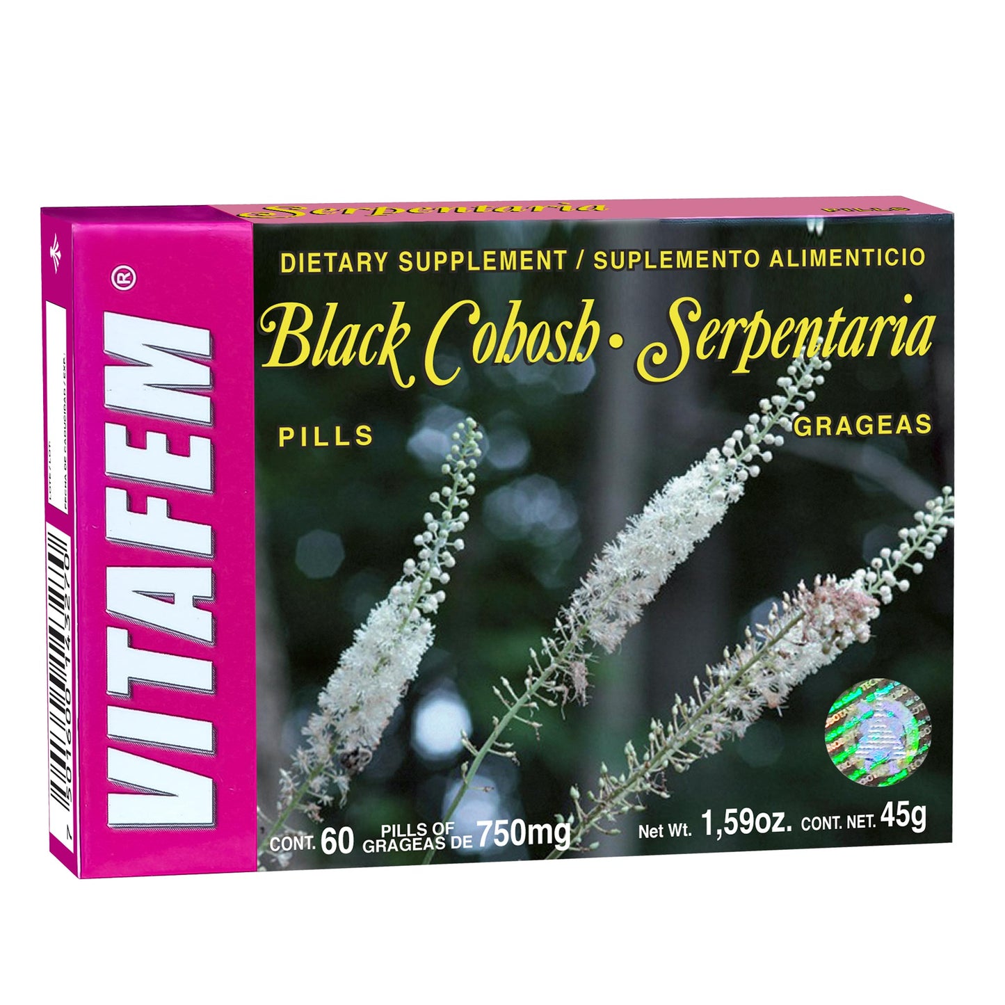 Grageas VITAFEM® serpentaria y licorice caja blister 60