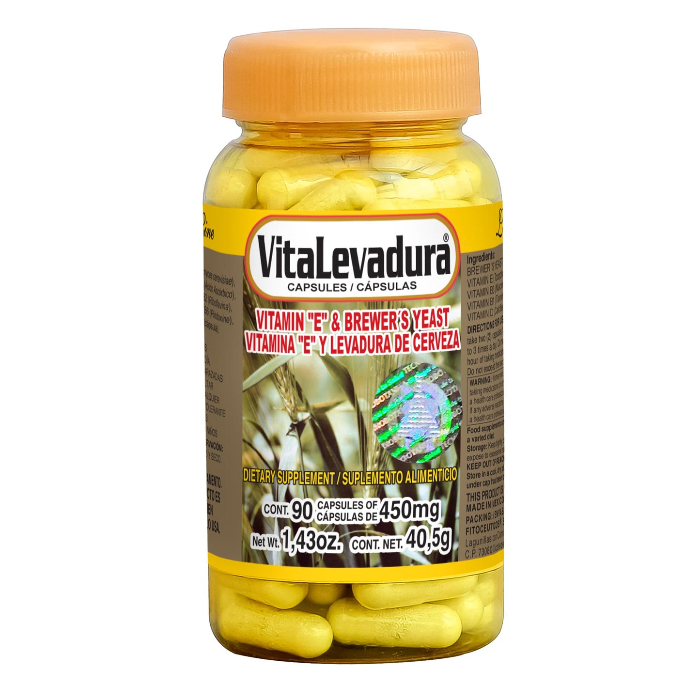 Cápsulas VITALEVADURA ® vitamina E y levadura cerveza frasco 90