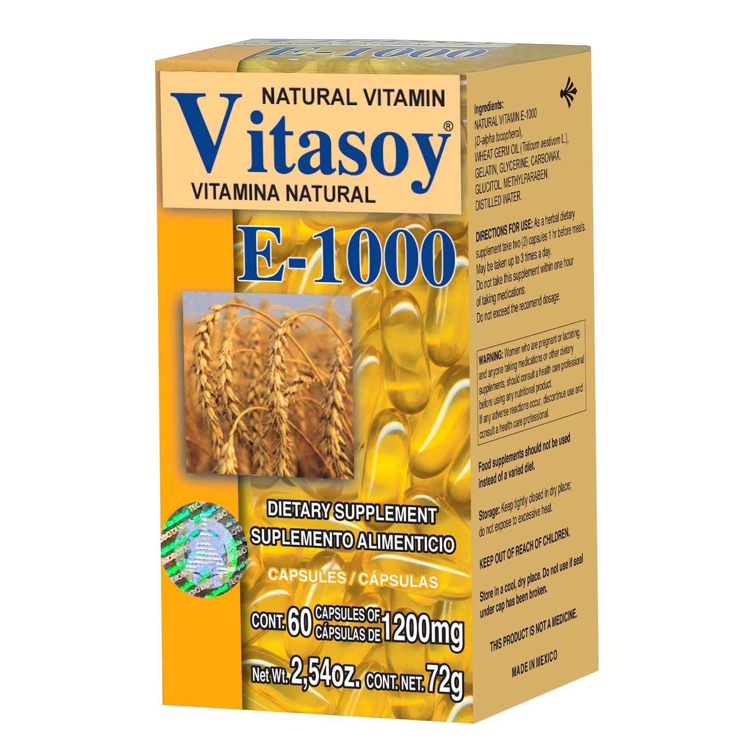 Cápsulas VITASOY ® vitamina E1000 caja blister 60u