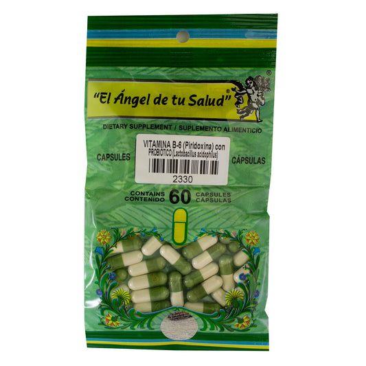 PROBIÓTICO con VITAMINA B6 ™ Cápsula dura bolsa verde 60