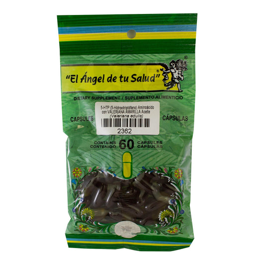 VALERIANA AMARILLA con 5-HTP ™ Cápsula blanda bolsa verde 60