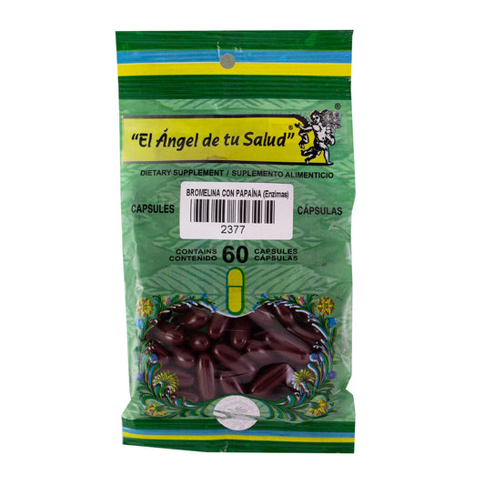 BROMELINA CON PAPAÍNA ™ Cápsula blanda bolsa verde 60