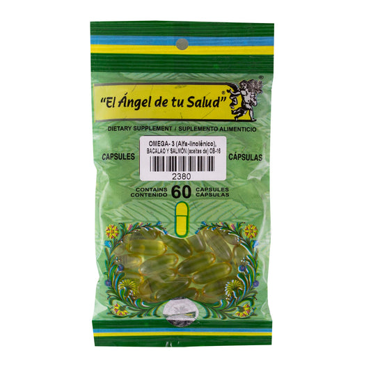 OMEGA 3, BACALAO Y SALMÓN Aceites ™ Cápsula blanda bolsa verde 60