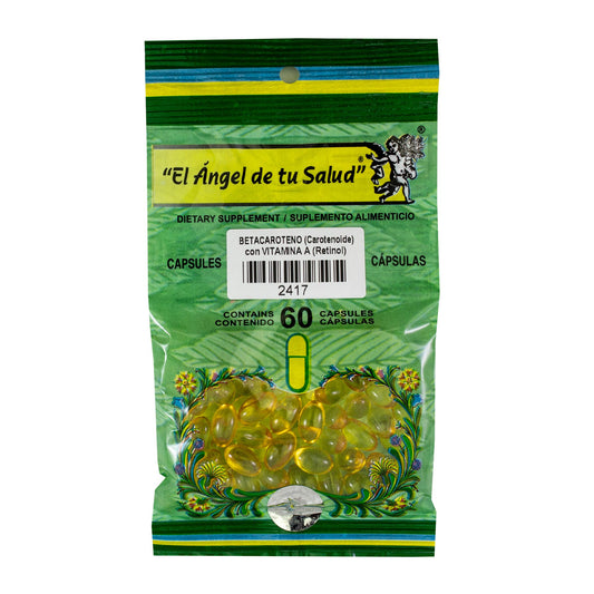 BETACAROTENO con VITAMINA A ™ Cápsula blanda bolsa verde 60